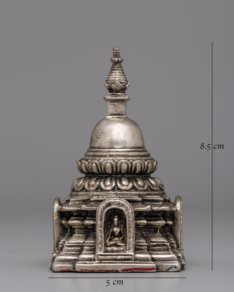 Decorative Copper  Chaitya Stupa | Symbol of Compassion and Enlightenment in Tibetan Art