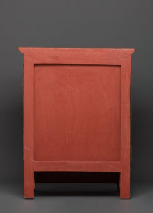 Handcrafted Tibetan Wooden Cabinet | Intricate Handcarving