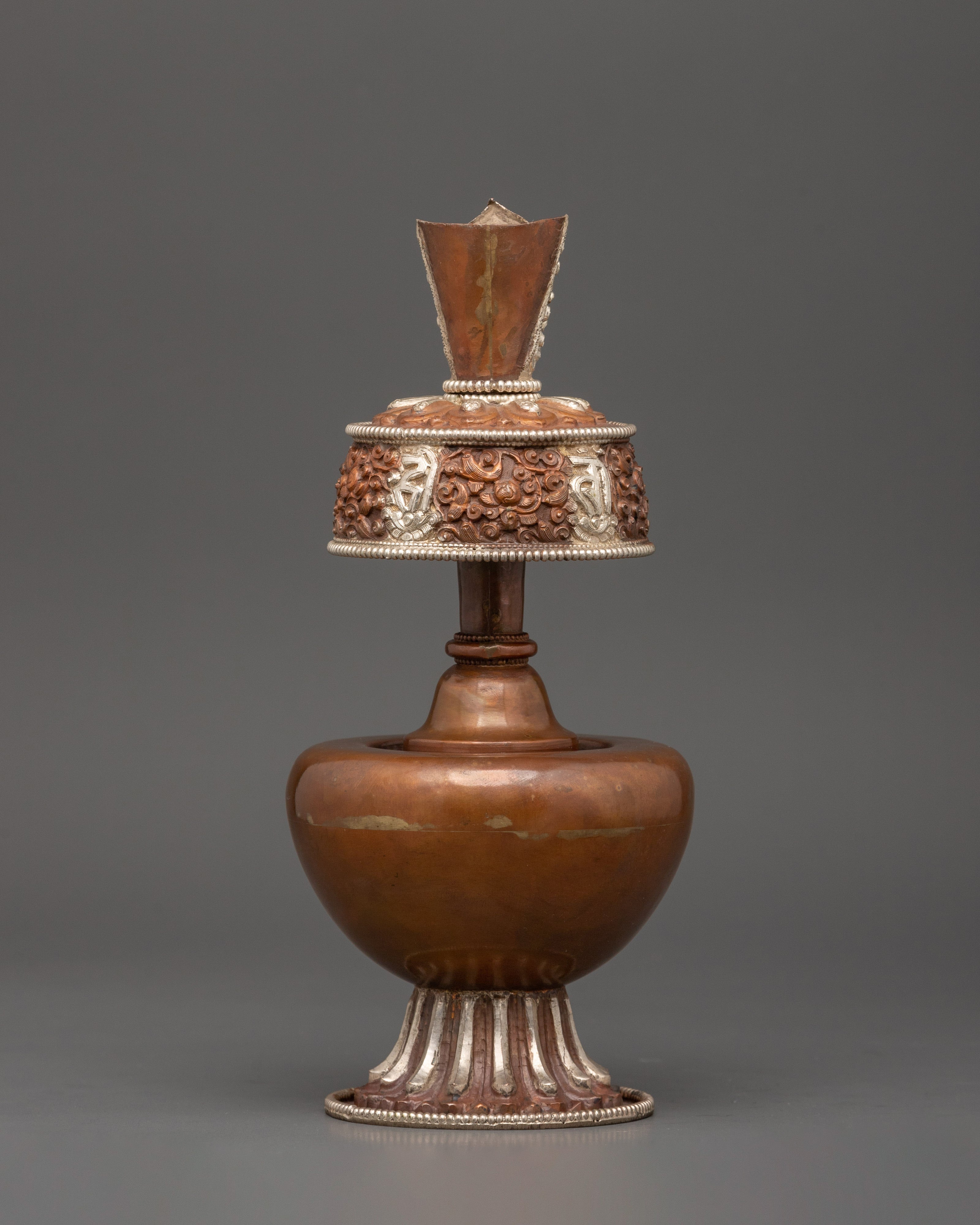 Bhumba for Ritual Ceremonies | Copper Ritual Vase with Silver Plating