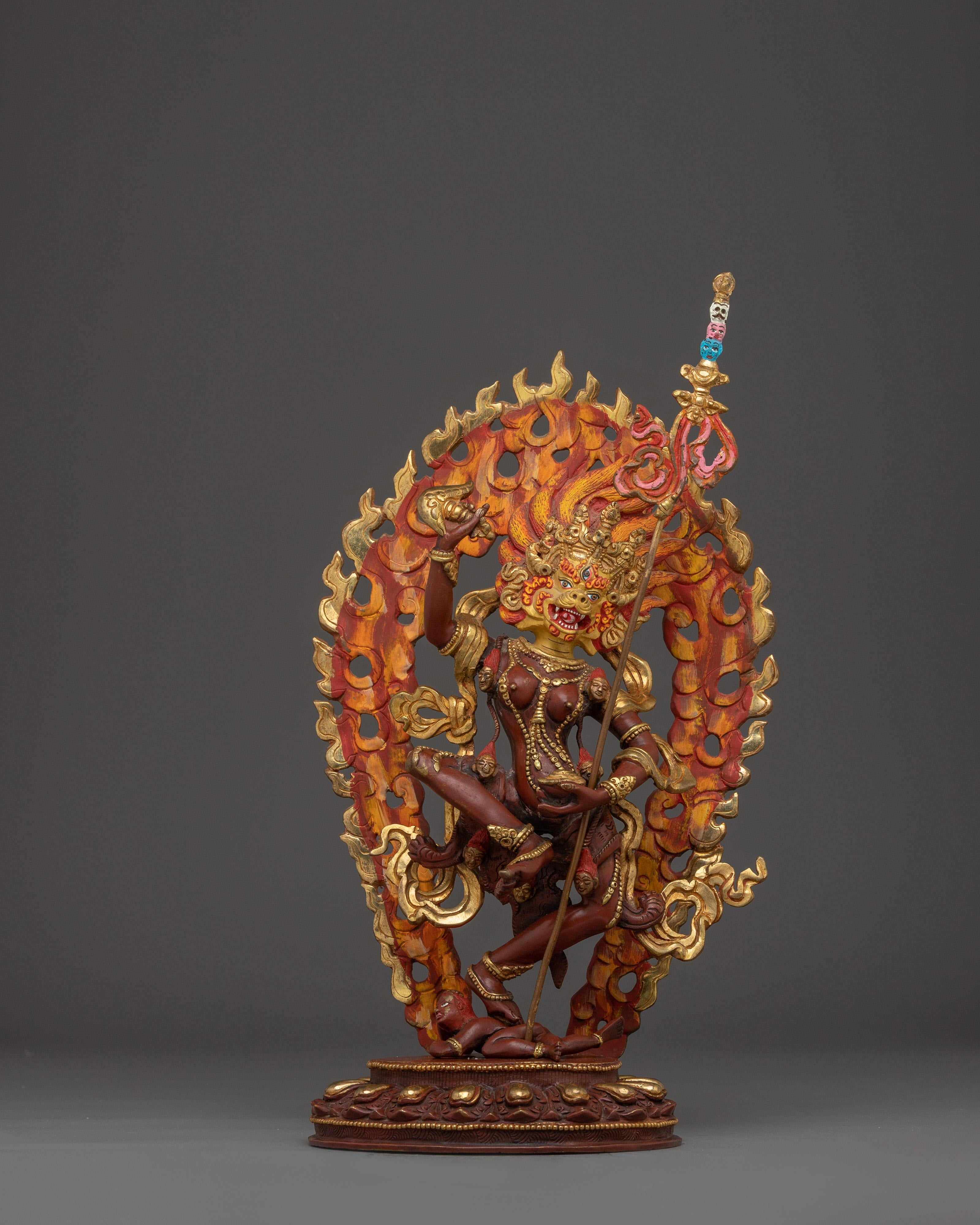 Wrathful Deity Simhamukha Statue | Powerful Buddhist Protector for Spiritual Strength