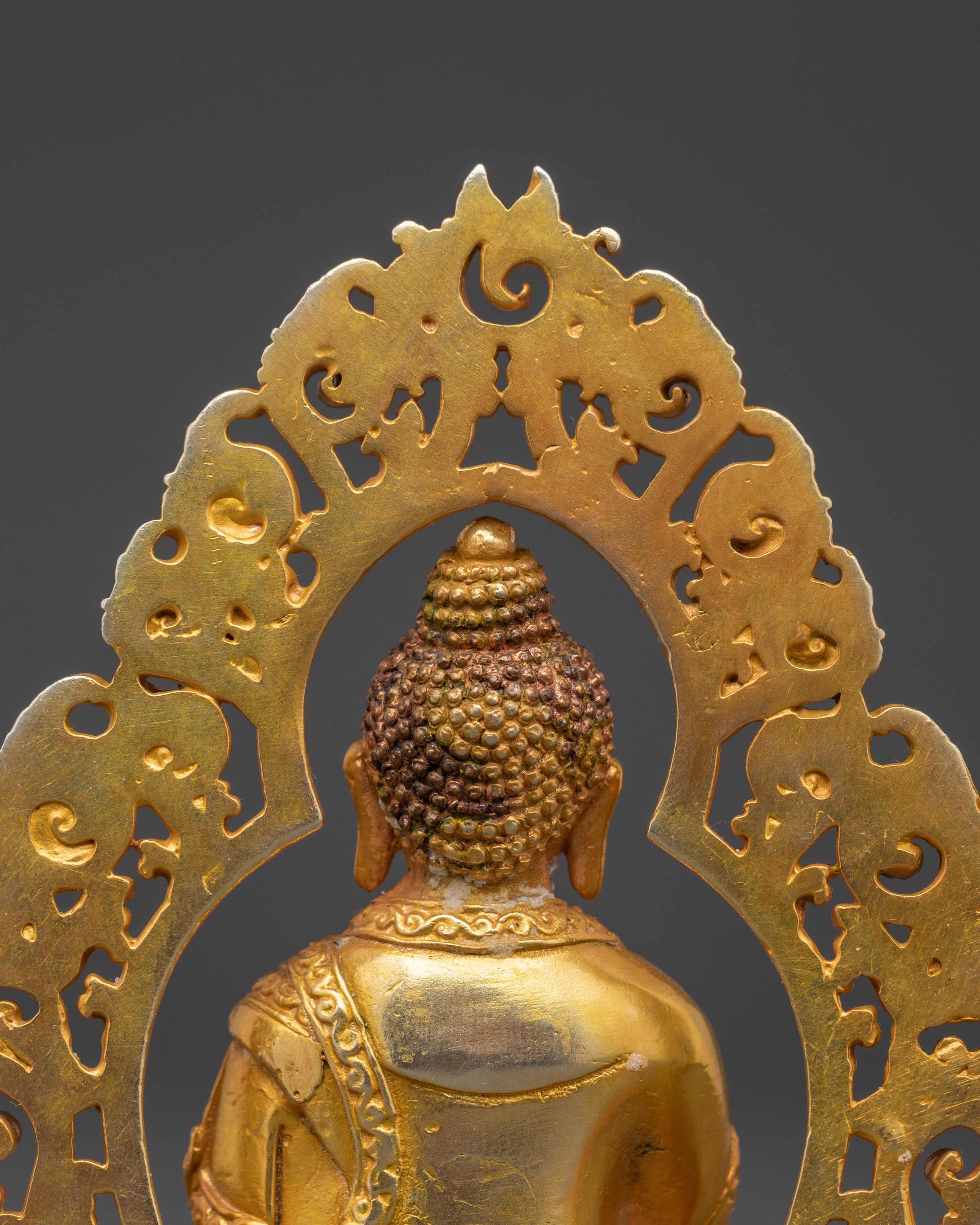 Tibetan Shakyamuni Buddha Copper Statue | Gold-Plated Buddhist Figurine