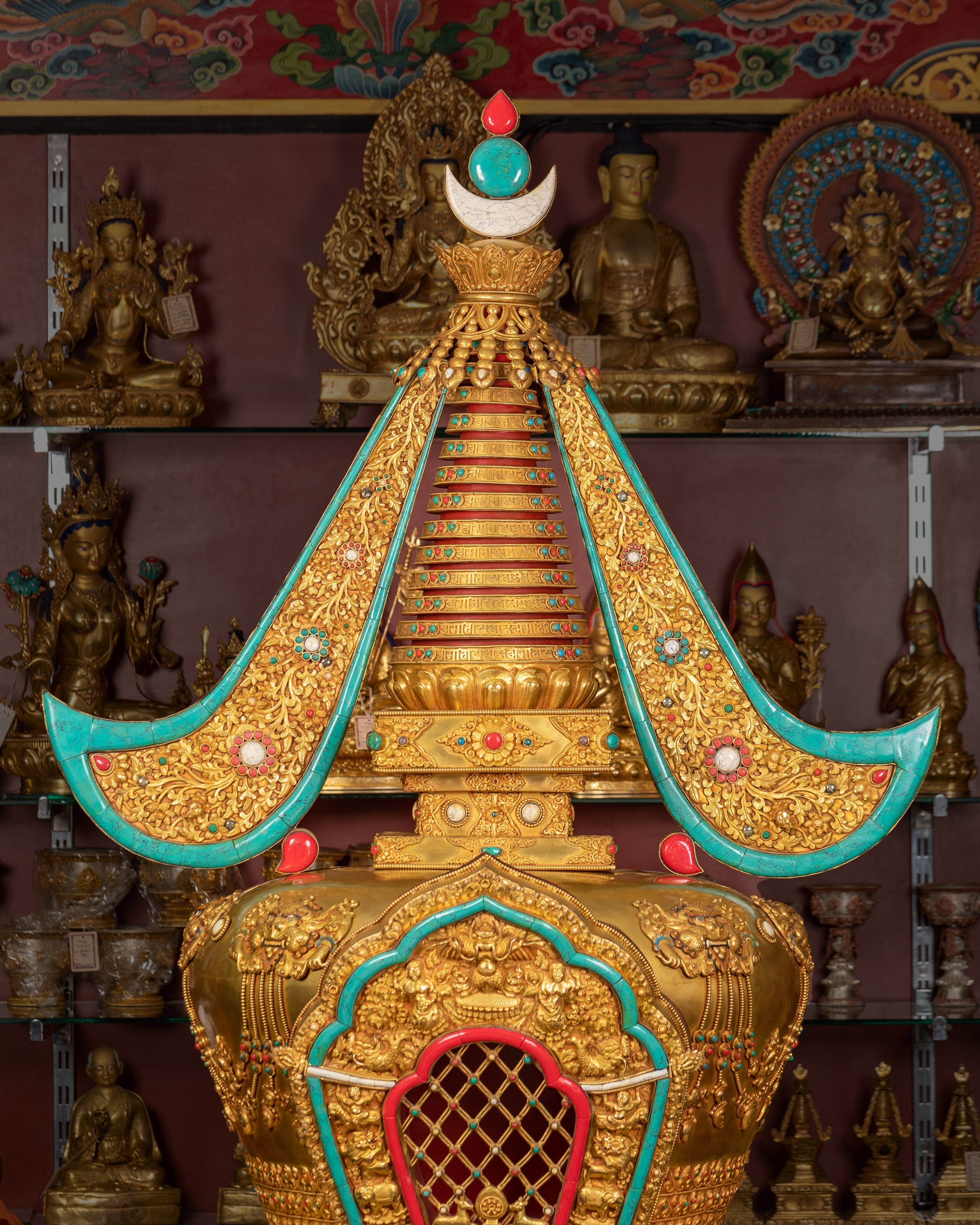 Copper Stupa Symbol of Enlightenment | Grand Tibetan Stupa of Wisdom