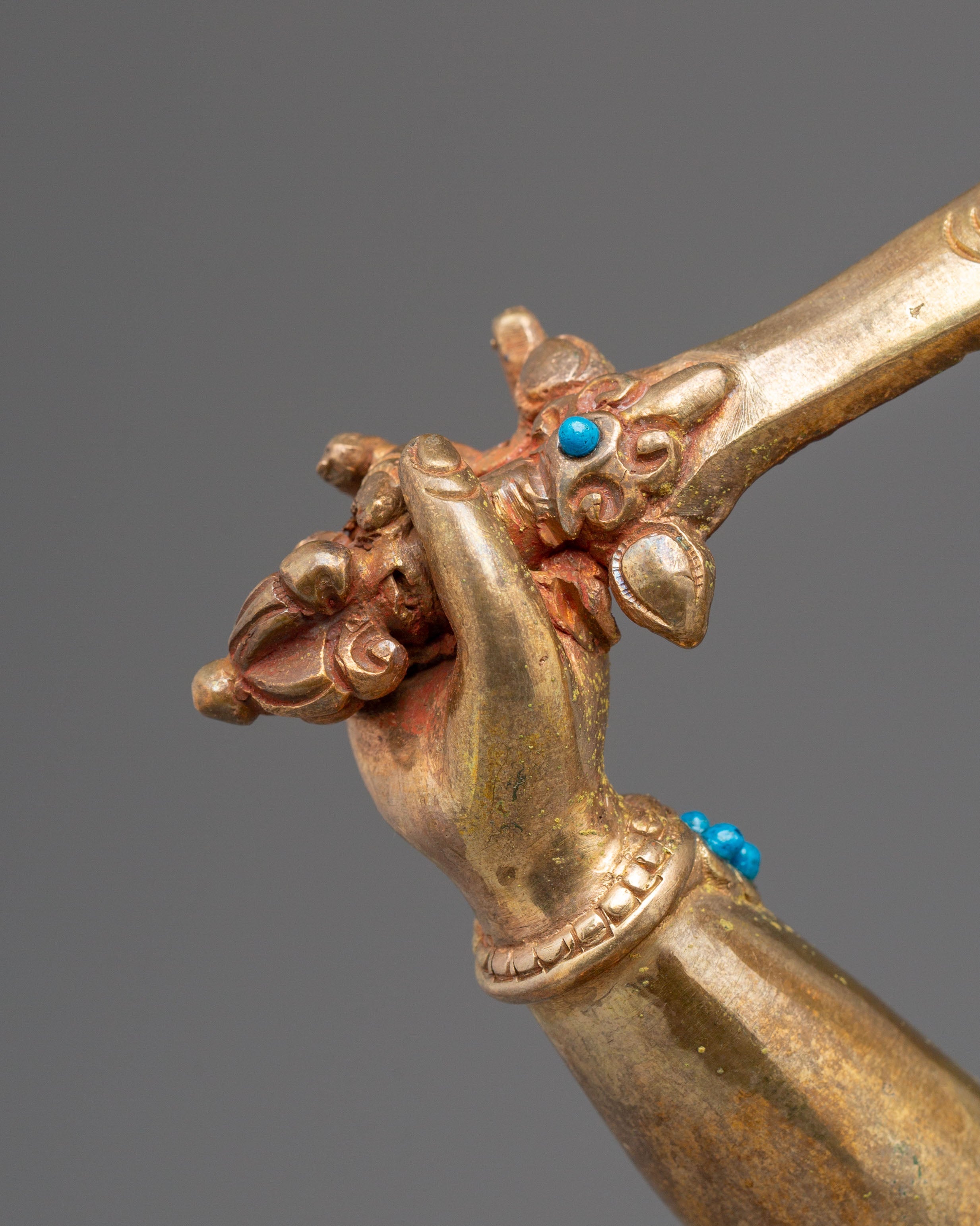 Statue of Supreme Deity of Wisdom Manjushri | Gold Plated Buddhist Bodhisattva Sculpture