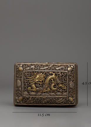 Handcrafted Bhutanese Style Silver Paan Box | Perfect for Sacred Ritual Storage