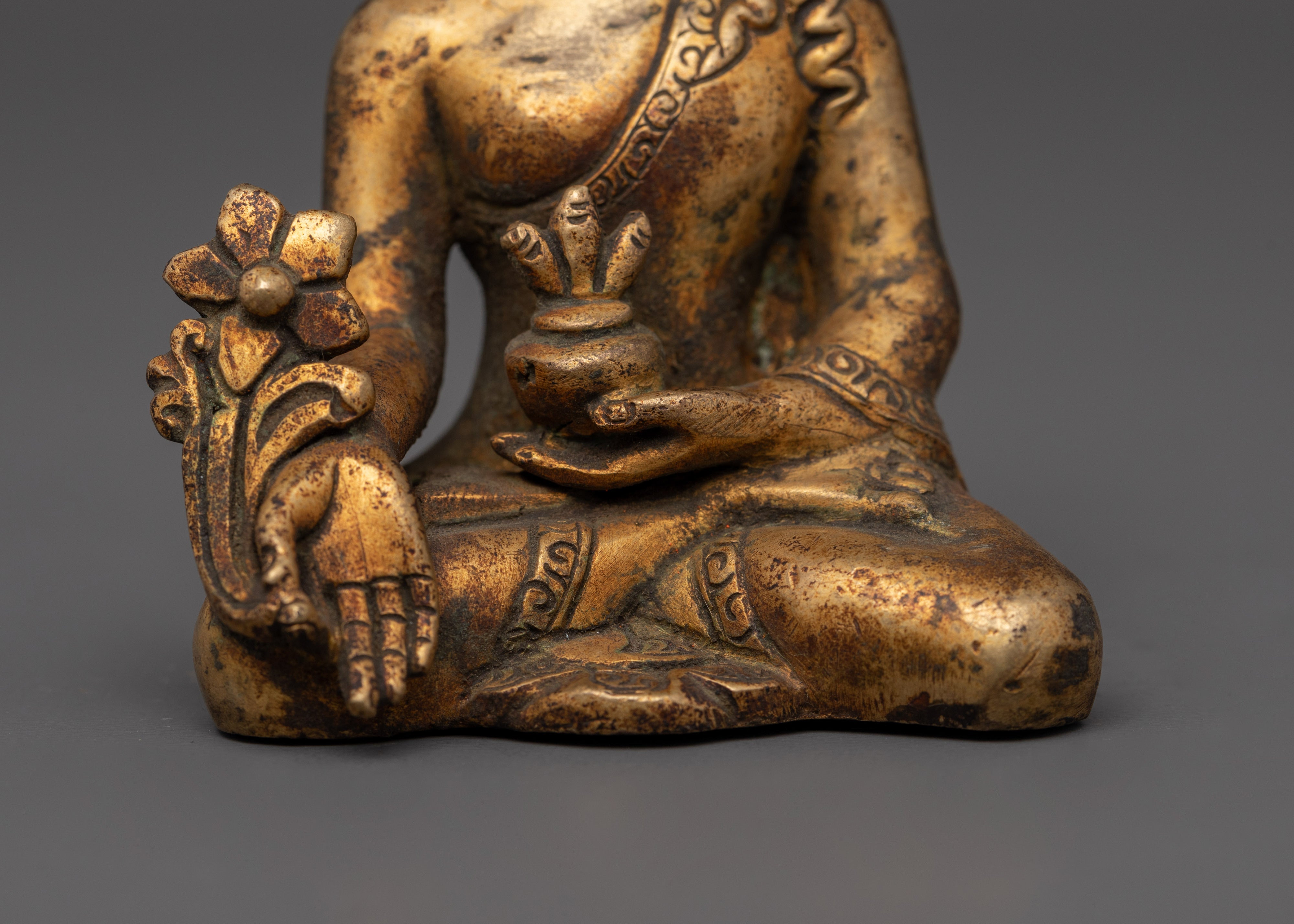 Antique Finish Medicine Buddha Statue | Sacred Home Decor