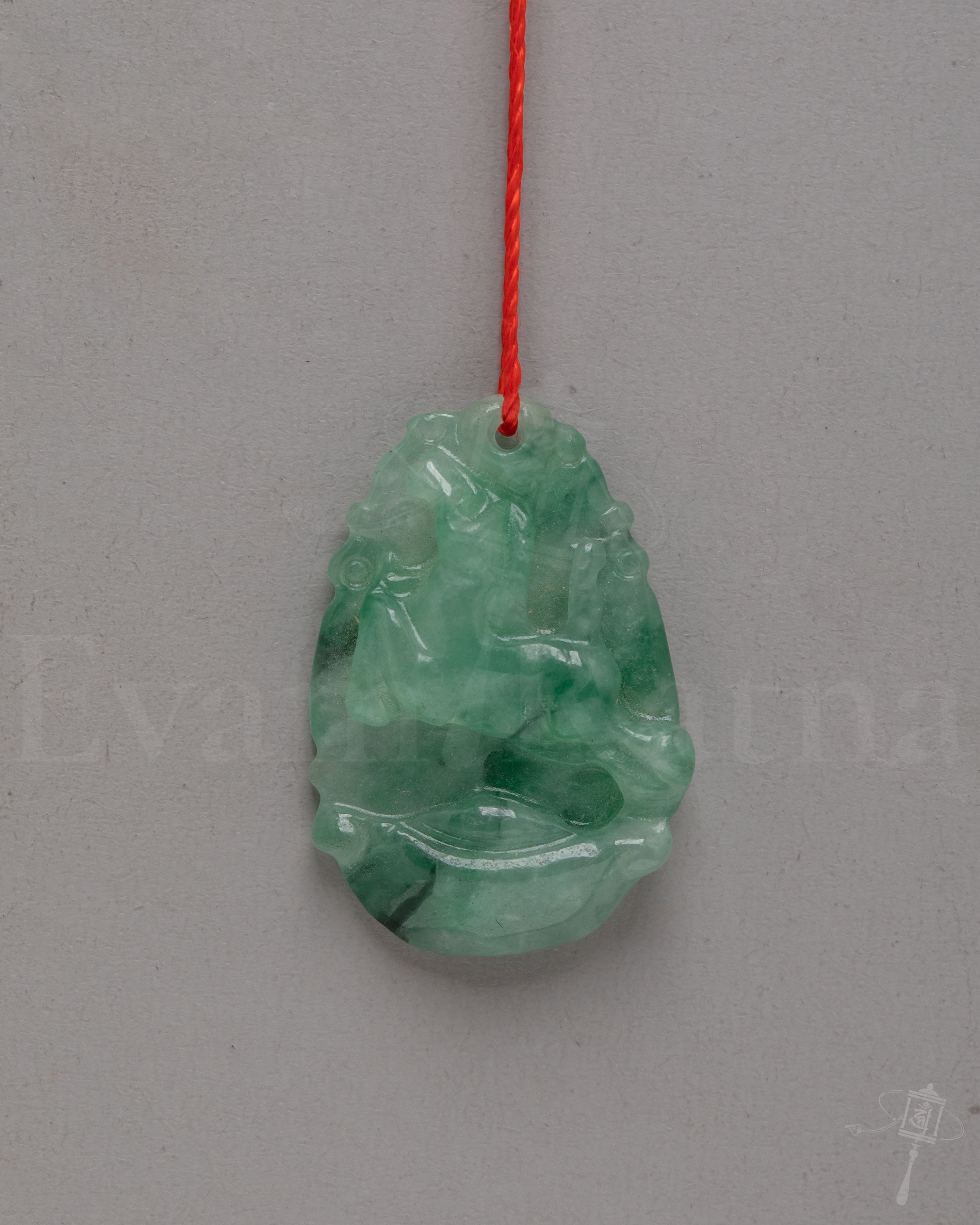 Sacred Tibetan Jade Locket Amulet | Hand Carved Jade Spiritual Pendant
