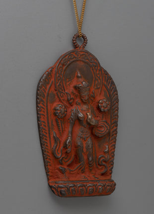 Handcrafted Buddhist Brass Locket with Deity Design | Sacred Jewelry for Spiritual Devotion