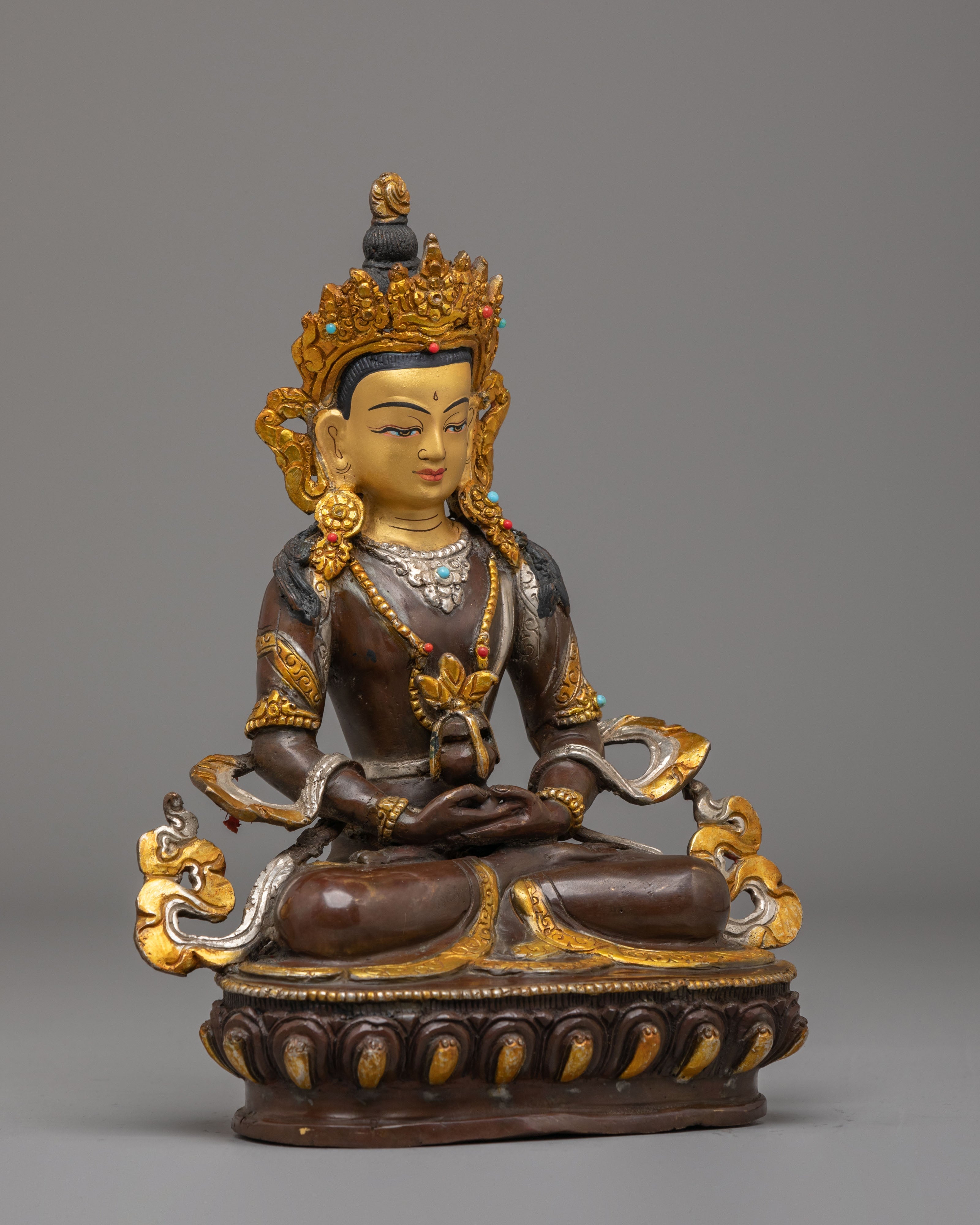 Divine Amitayus Buddha Sculpture | Handmade Tibetan Art