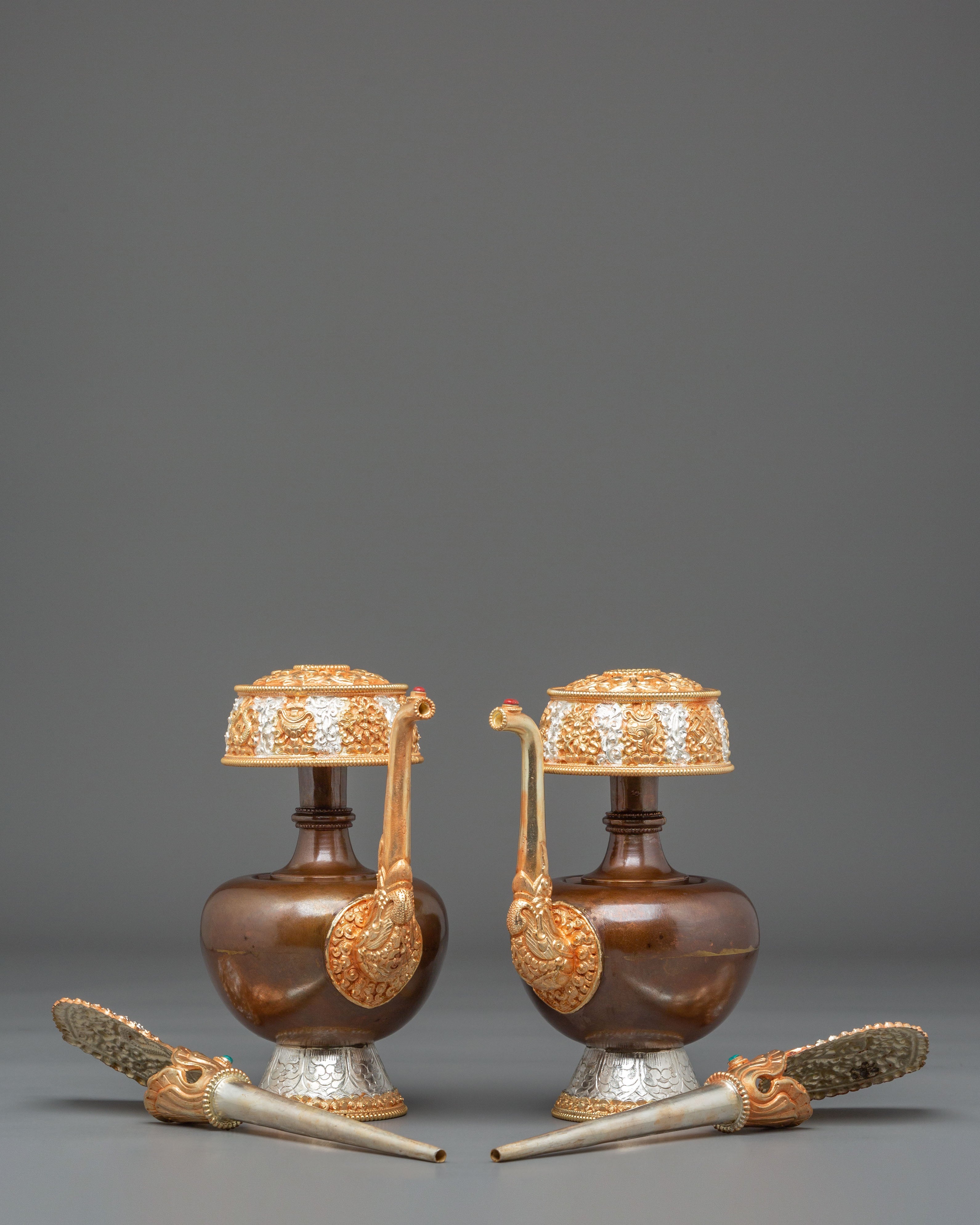 Tibetan Ceremonial Bhumba Set | Buddhist Ritual Offering Vessel