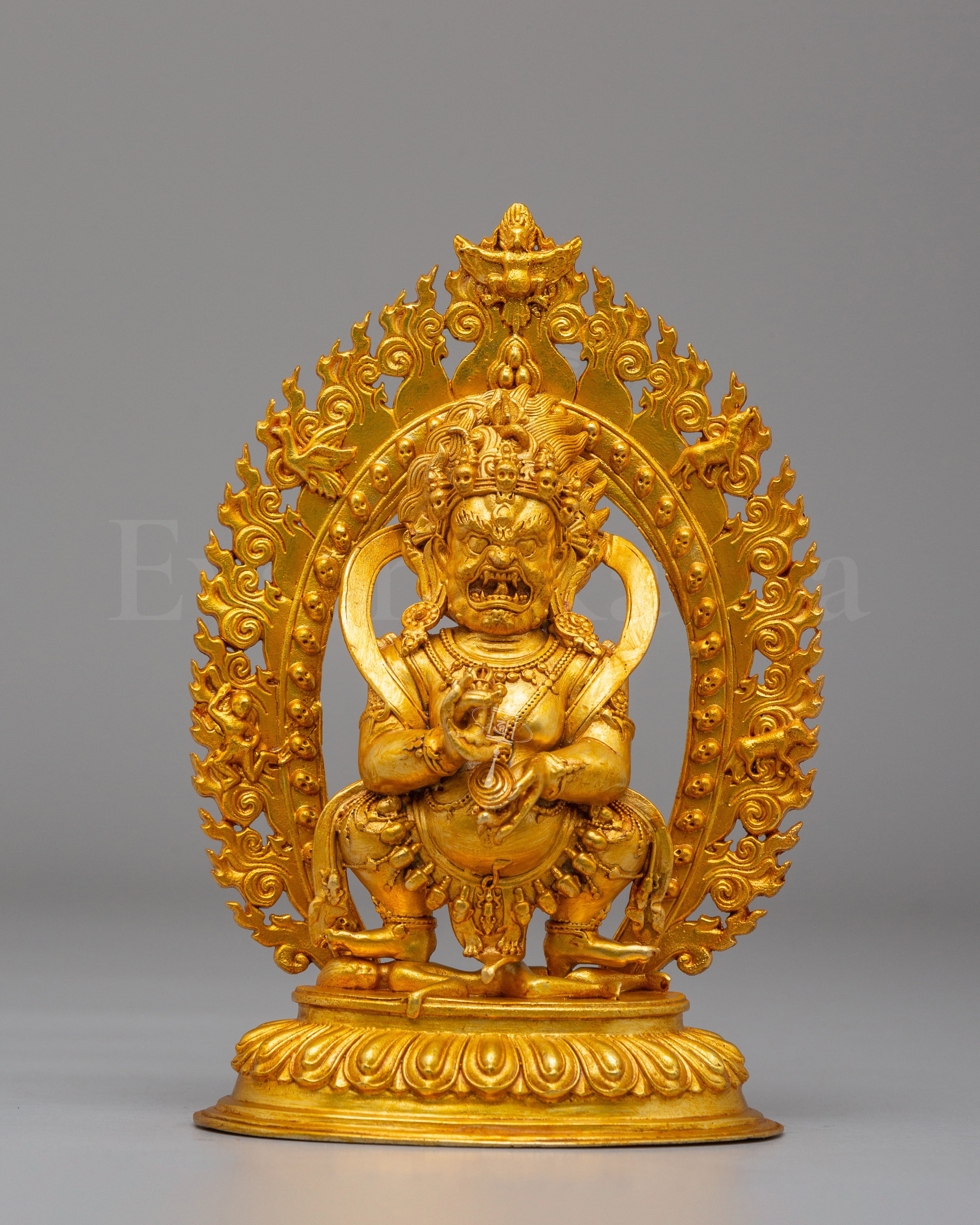 Traditional Buddhist Mahakala Sculpture | Symbol of Power & Protection