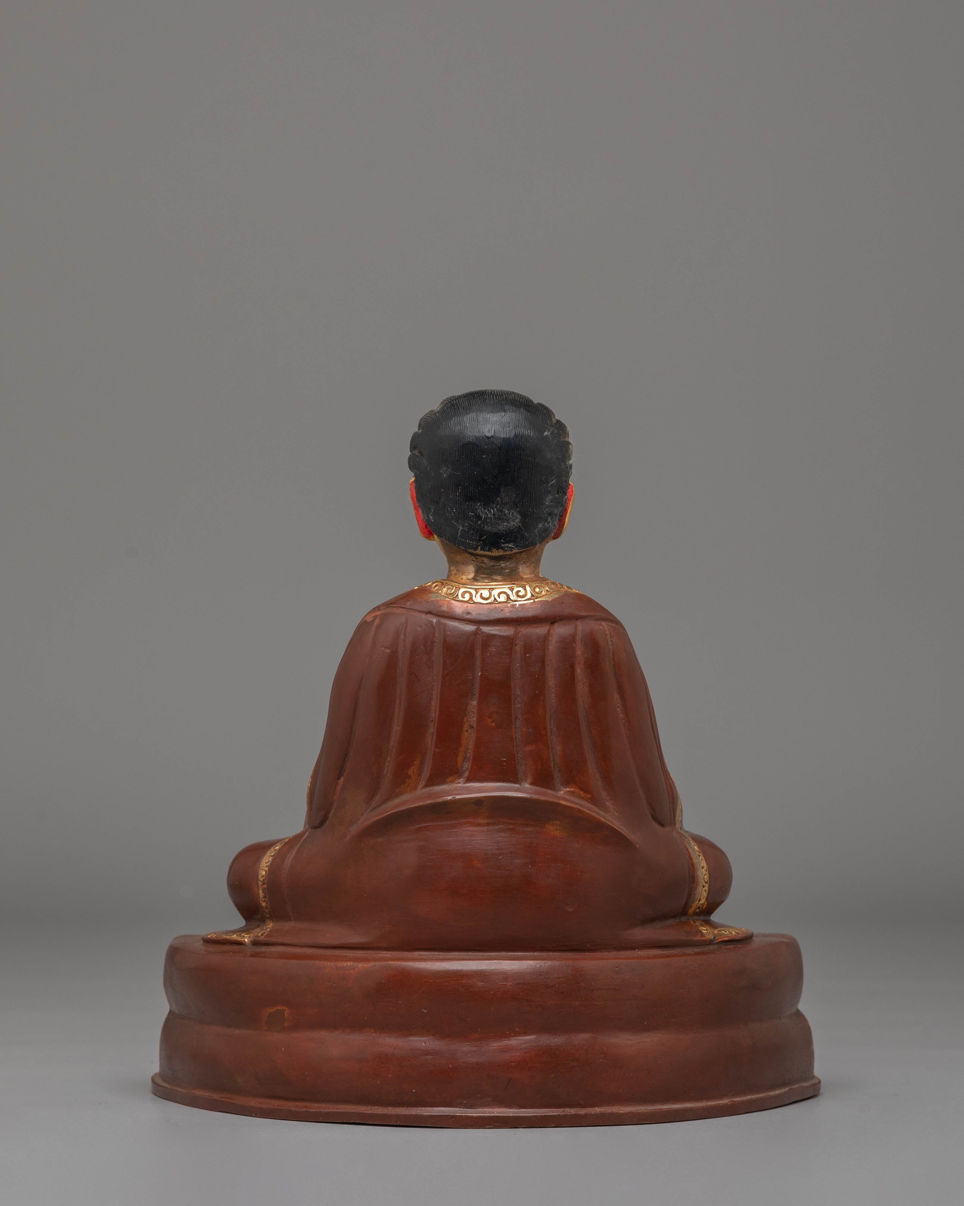 Handcrafted Gampopa Buddhist Statue | 24K Gold Plated Copper Master