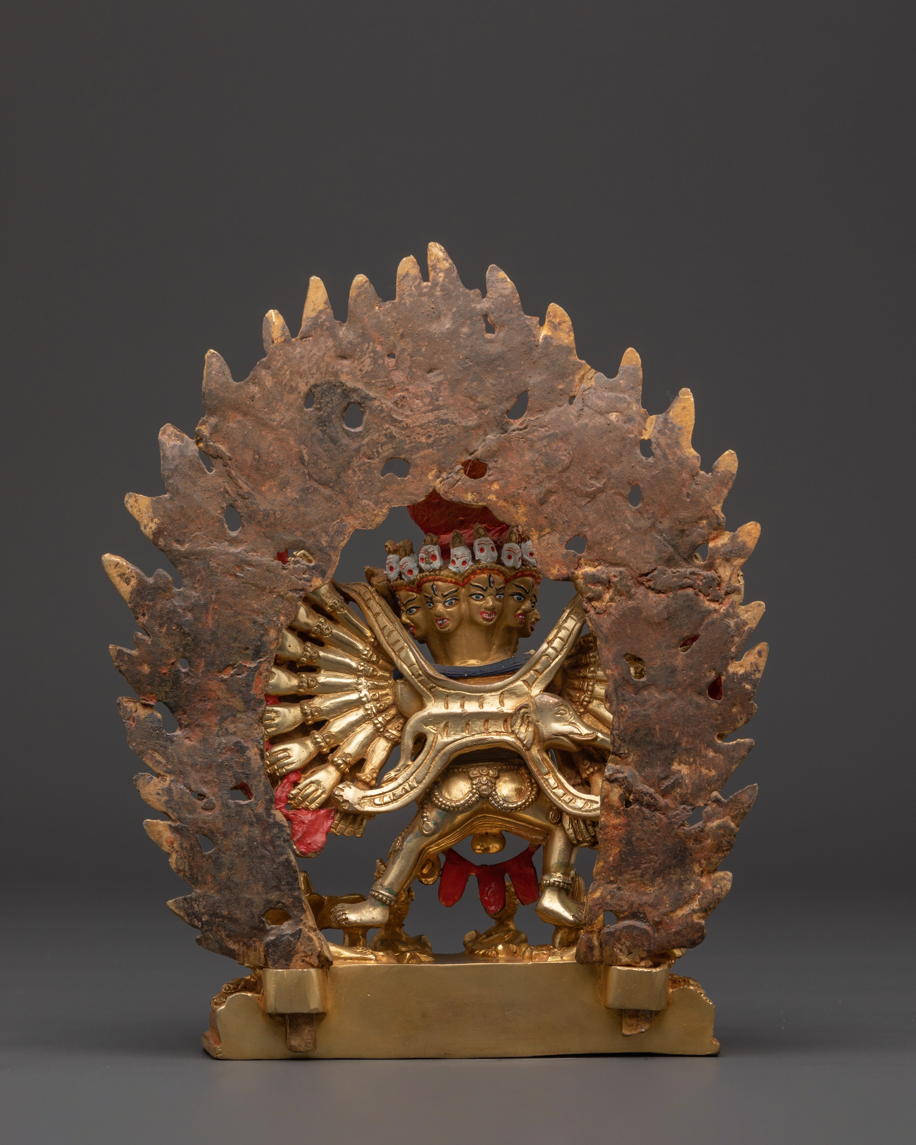 Sacred Conqueror of Death Yamantaka Statue | Tibetan Buddhist Deity Sculpture