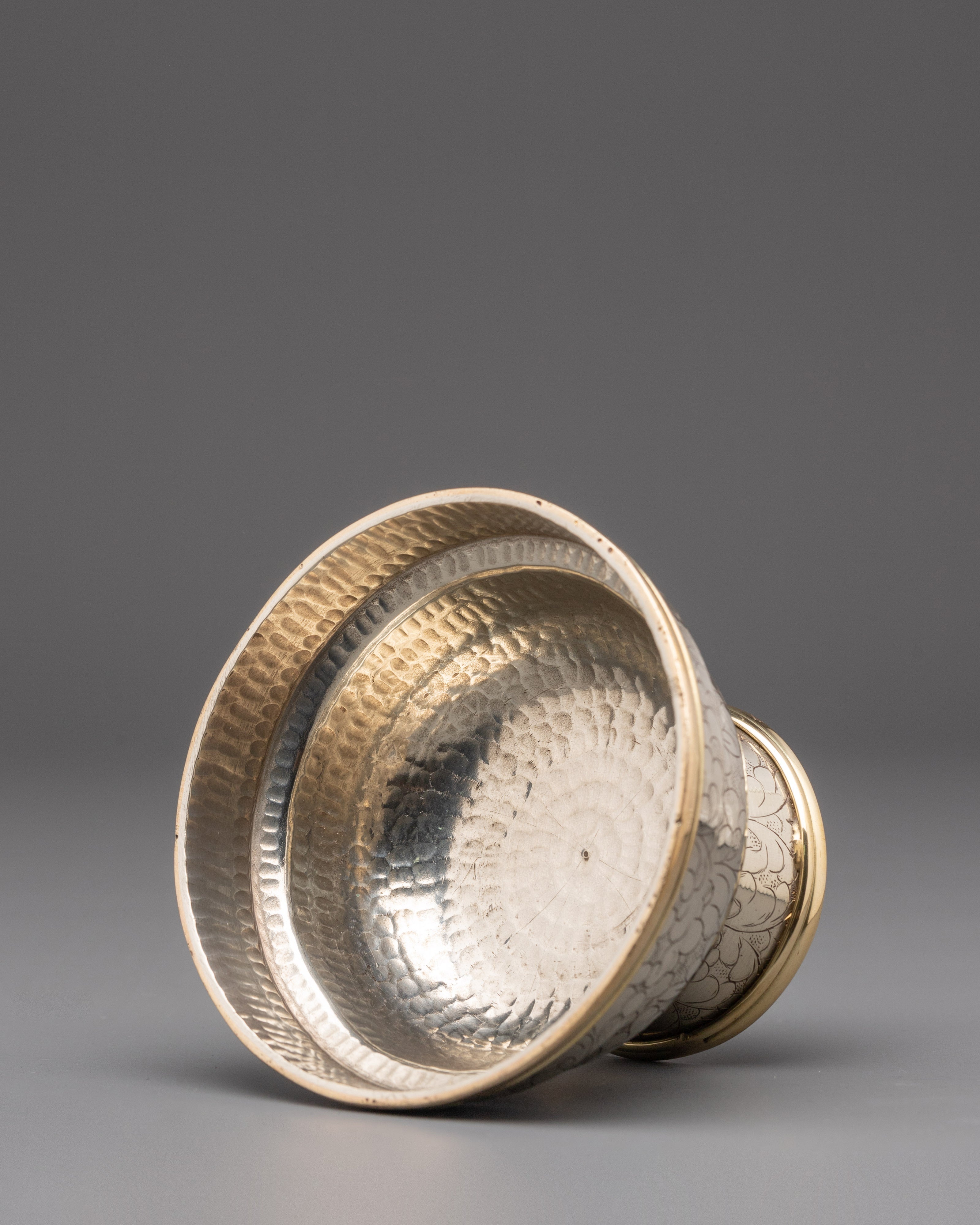 Tibetan Buddhist Silver Offering Bowl Set for Ceremonies