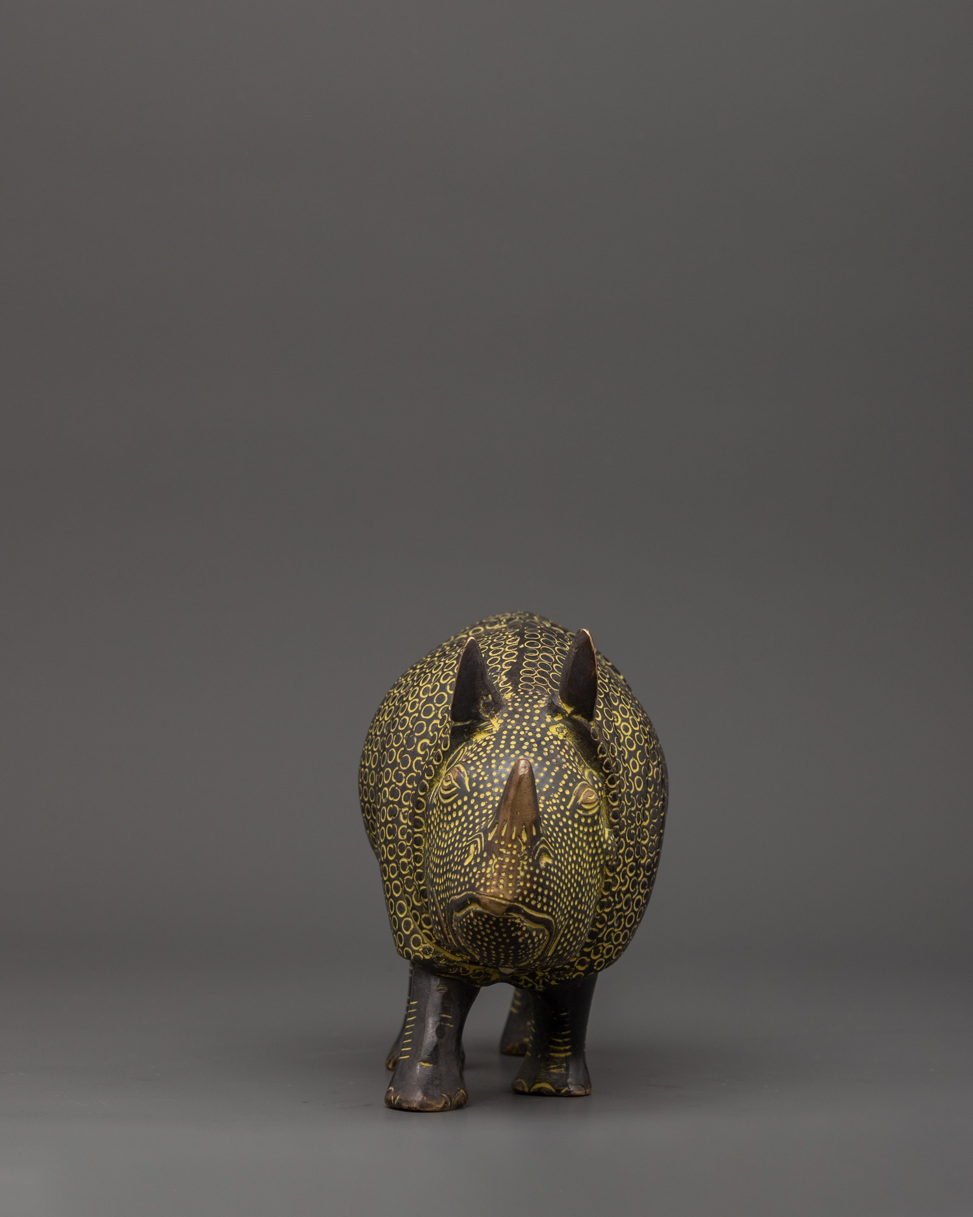 Handcrafted Brass Rhino Statue | Ideal for Wildlife Lovers