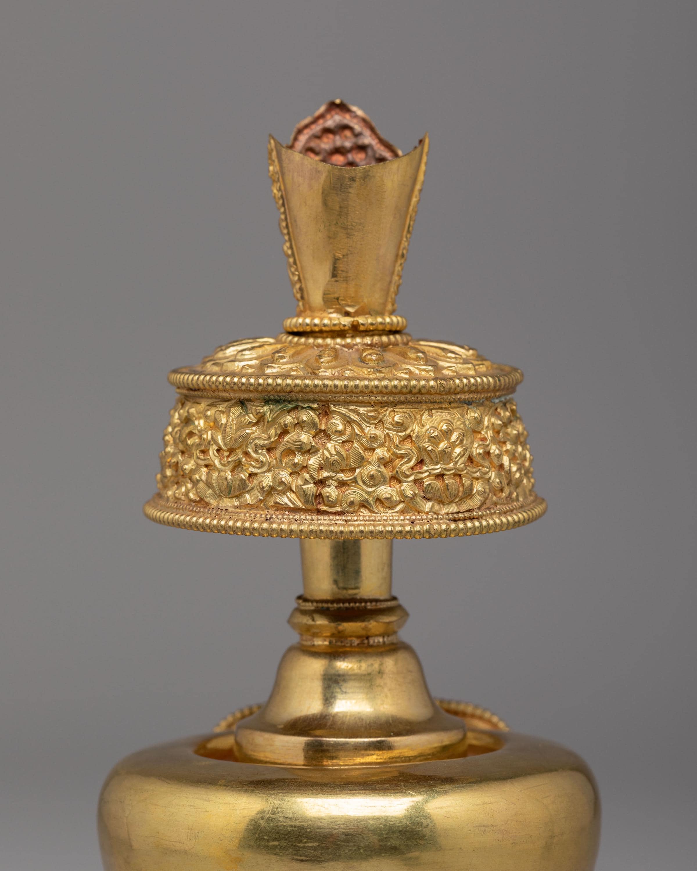 Handmade Tibetan Ritual Bhumba Set | Gold Plated Buddhist Ritual Vase | Sacred Vajrayana Offering Vessel for Meditation and Ceremonies