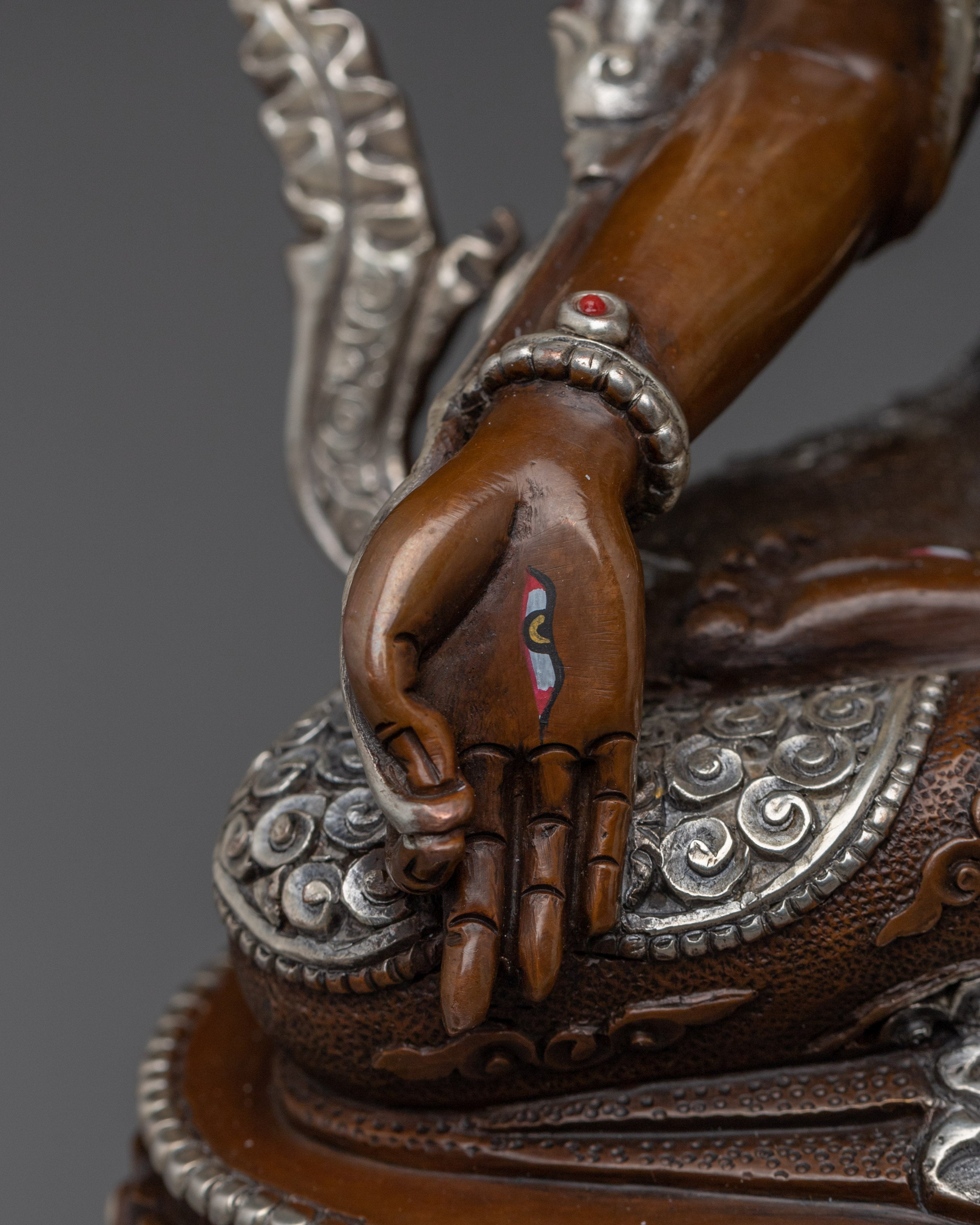 Longevity White Tara Oxidized Copper Statue | Tibetan Goddess of Compassion