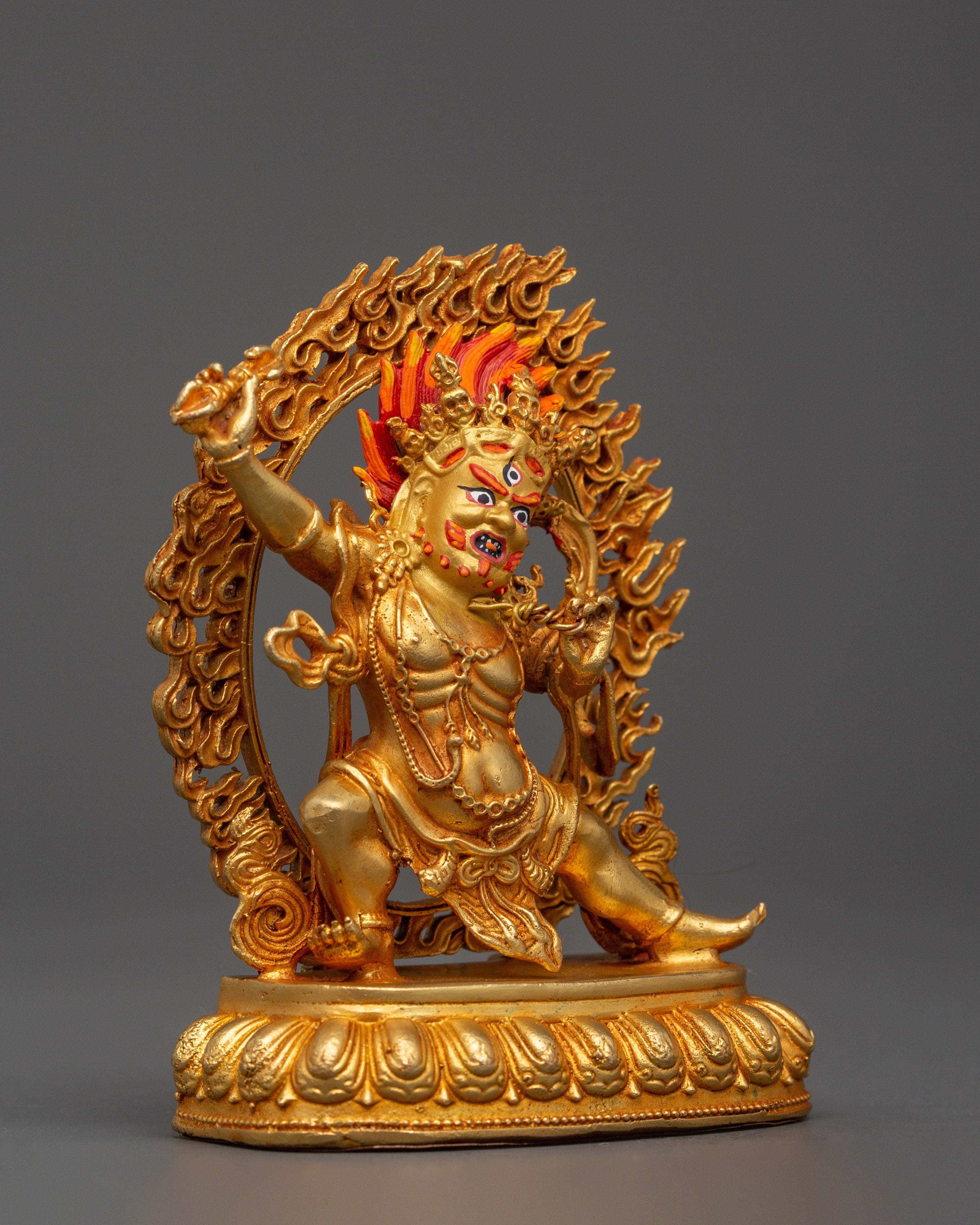 Gold Plated Vajrapani Statue in Copper | Meditation Space