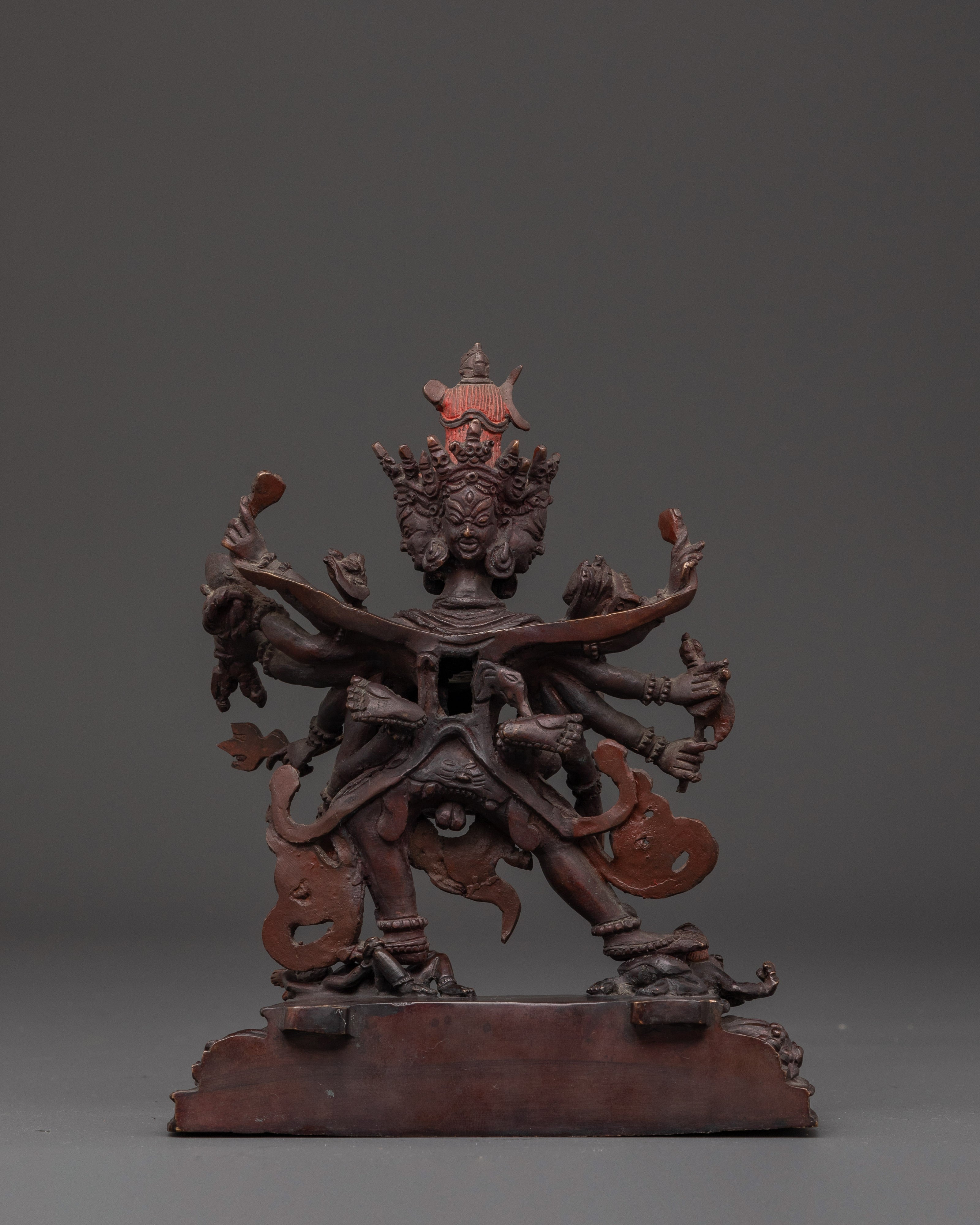 Chakrasambhara Deity Statue | Oxidized Copper Tantric Yab Yum Figurine