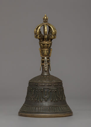 Tibetan Bronze Ritual Bell & Vajra | Spiritual Instruments for Buddhist Practices