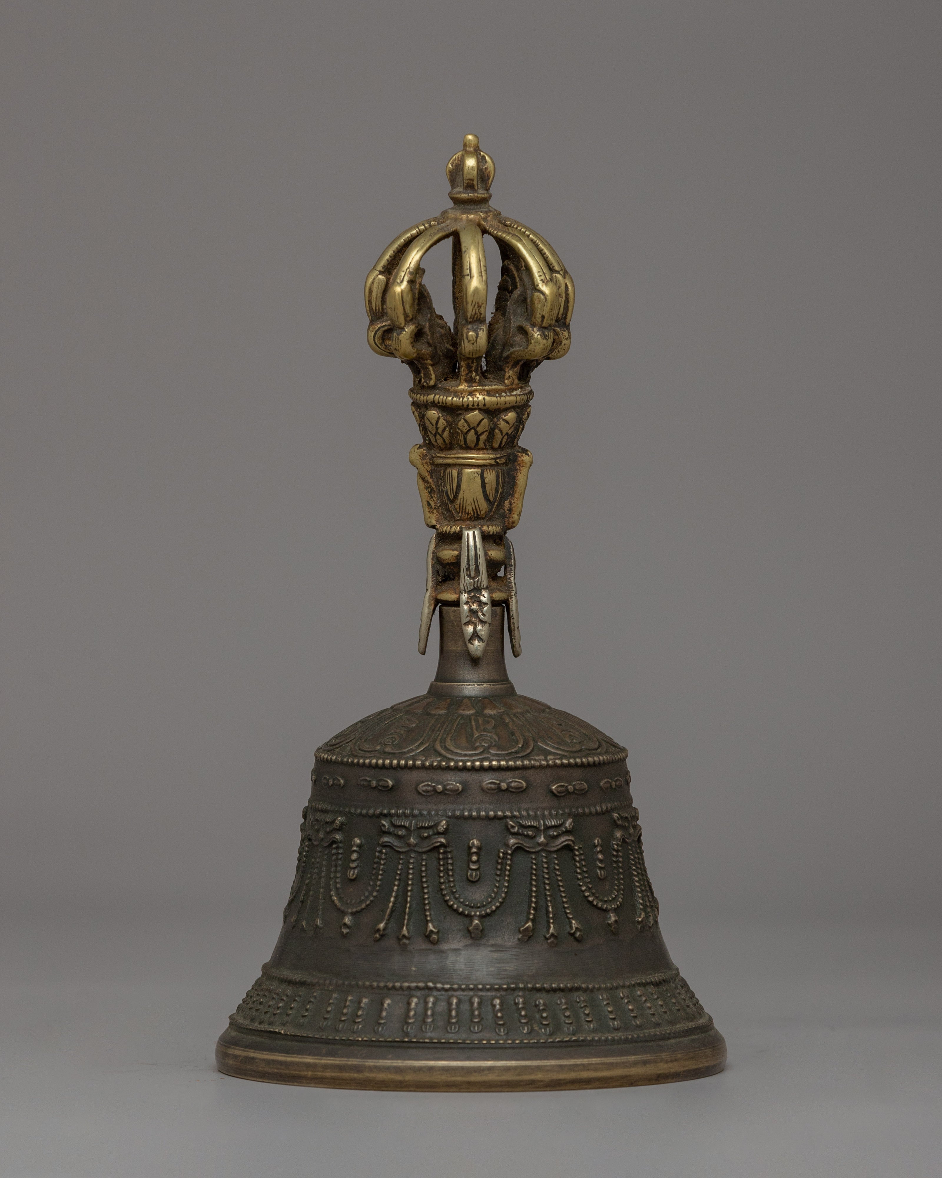 Tibetan Bronze Ritual Bell & Vajra | Spiritual Instruments for Buddhist Practices
