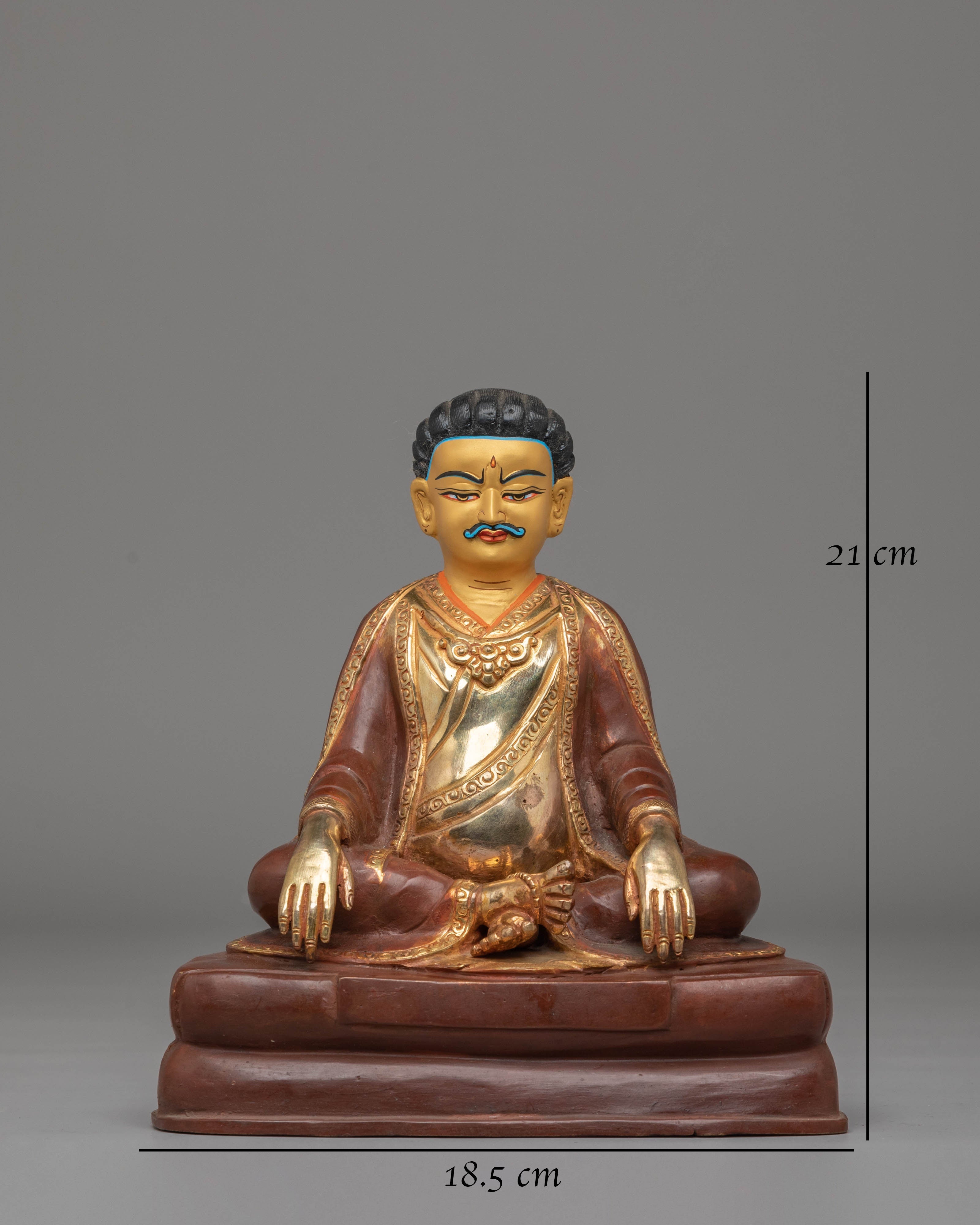 Handcrafted Gampopa Buddhist Statue | 24K Gold Plated Copper Master