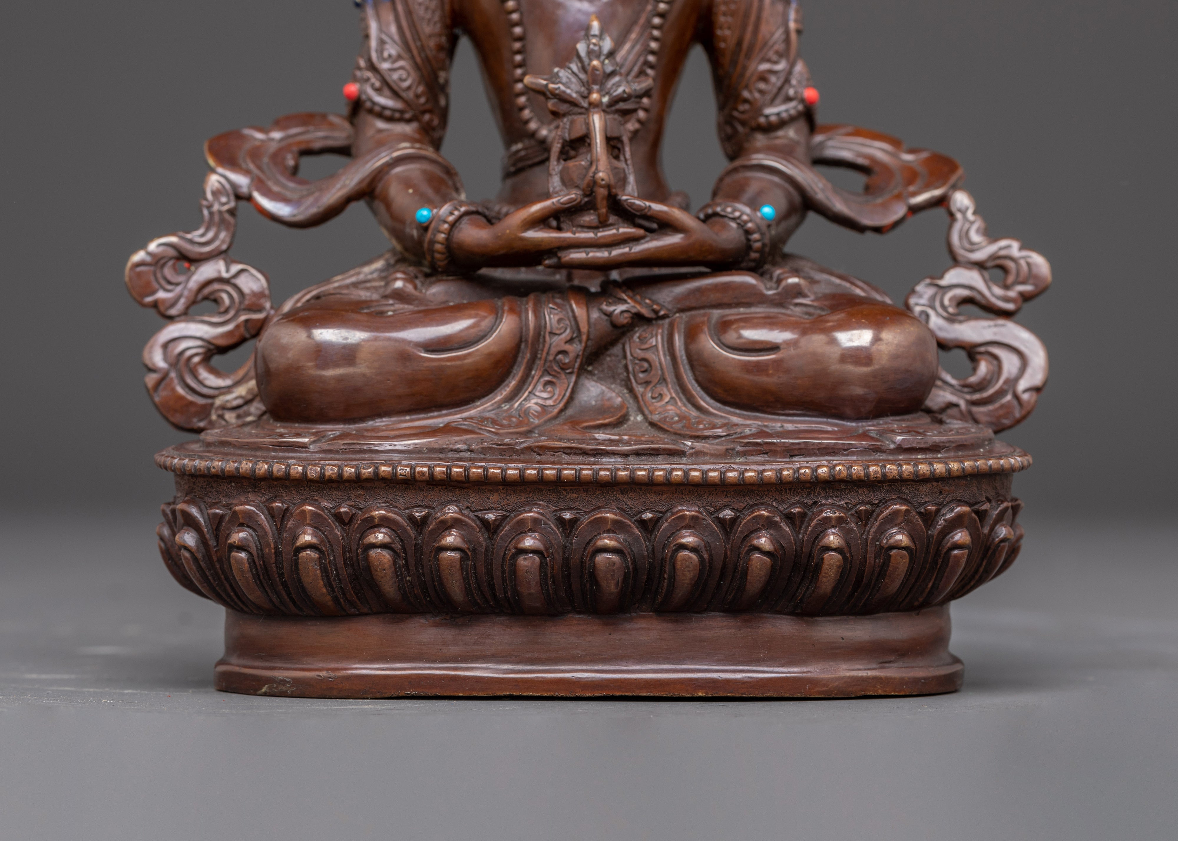 Handcrafted Tibetan Sacred Amitayus Statue | Buddha of Infinite Life