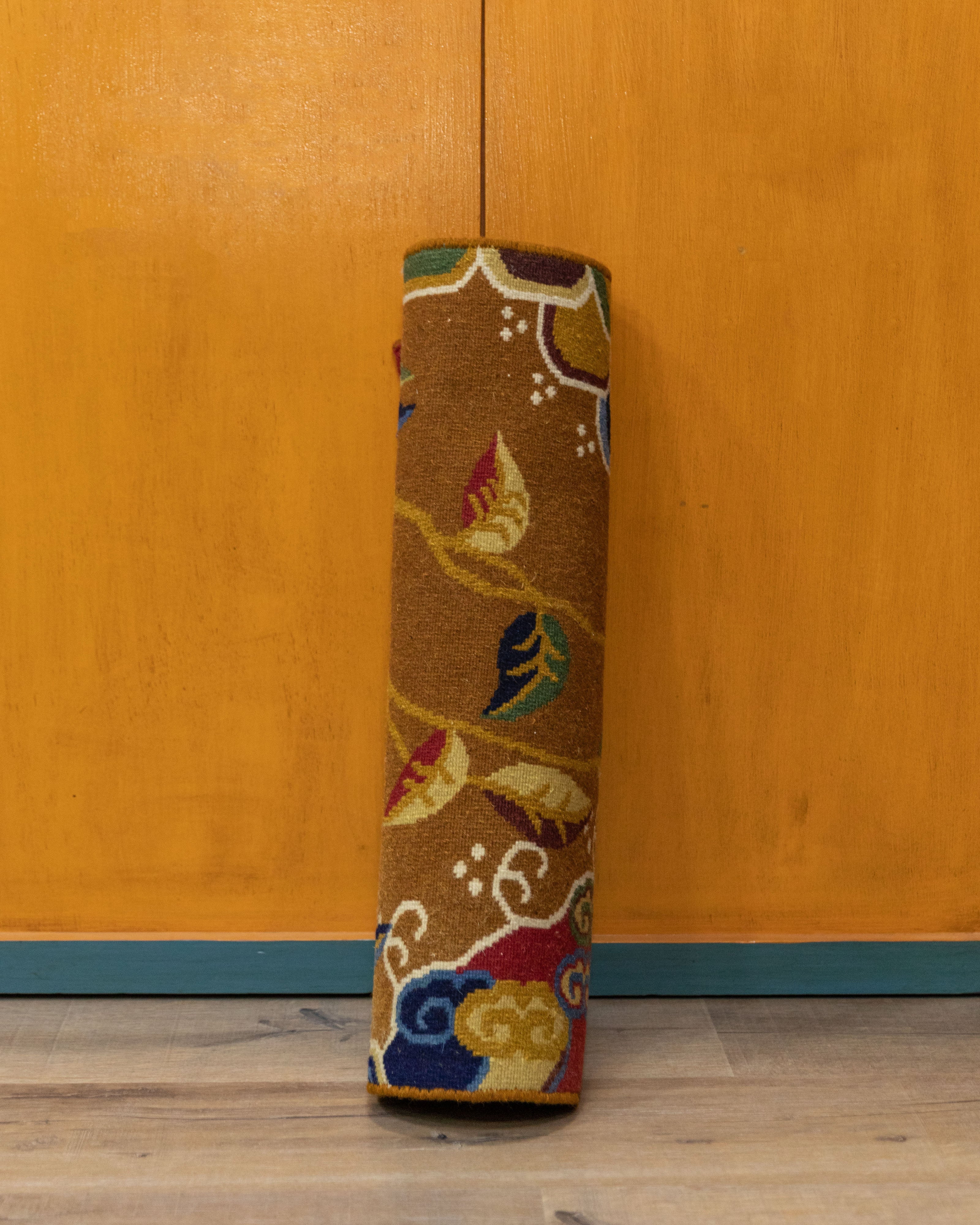 Handcrafted Floral Knotted Rug | Wool Carpet with Elegant Floral Design