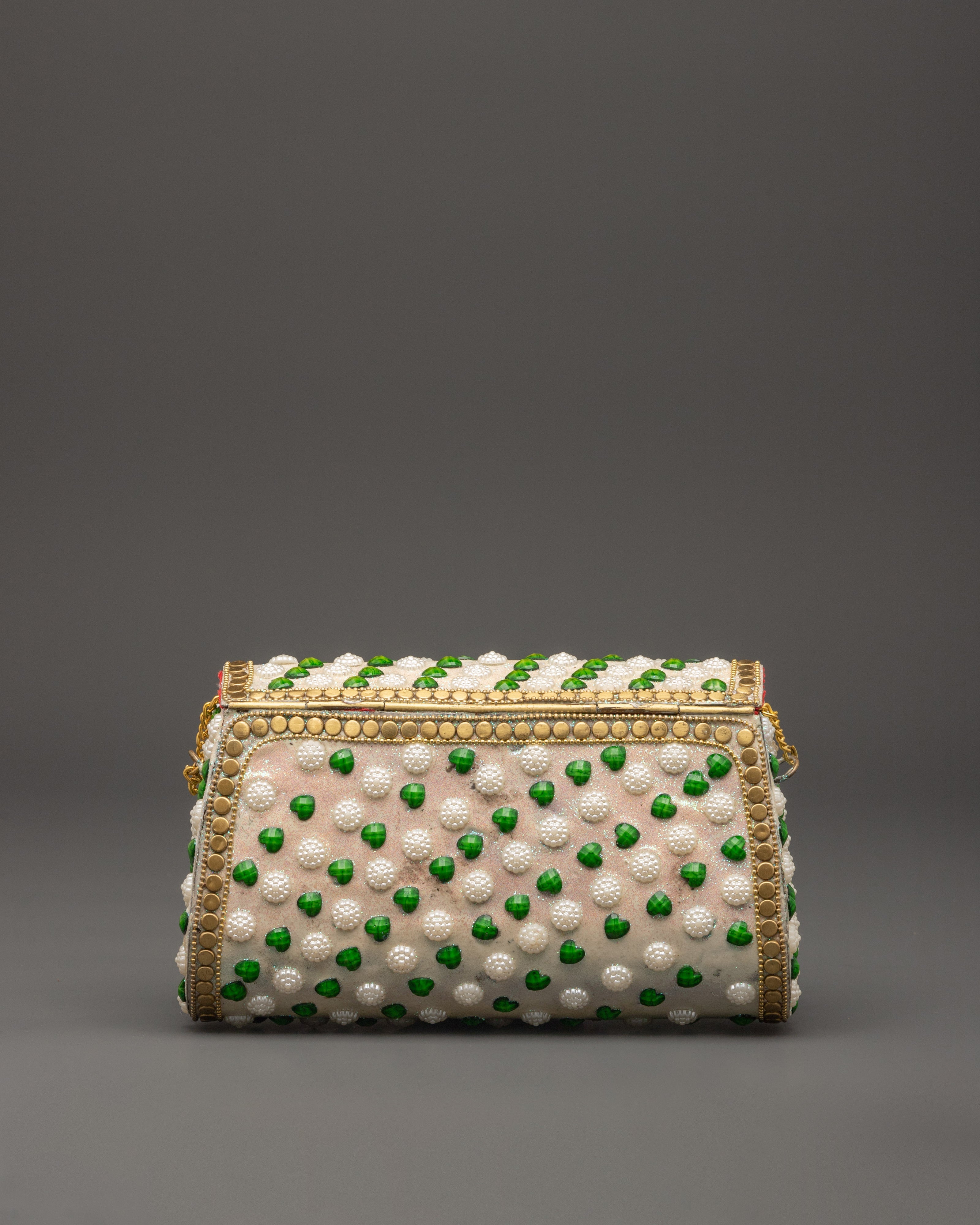 Pearl & Green Stone Side Bag | Bag For Special Occasions