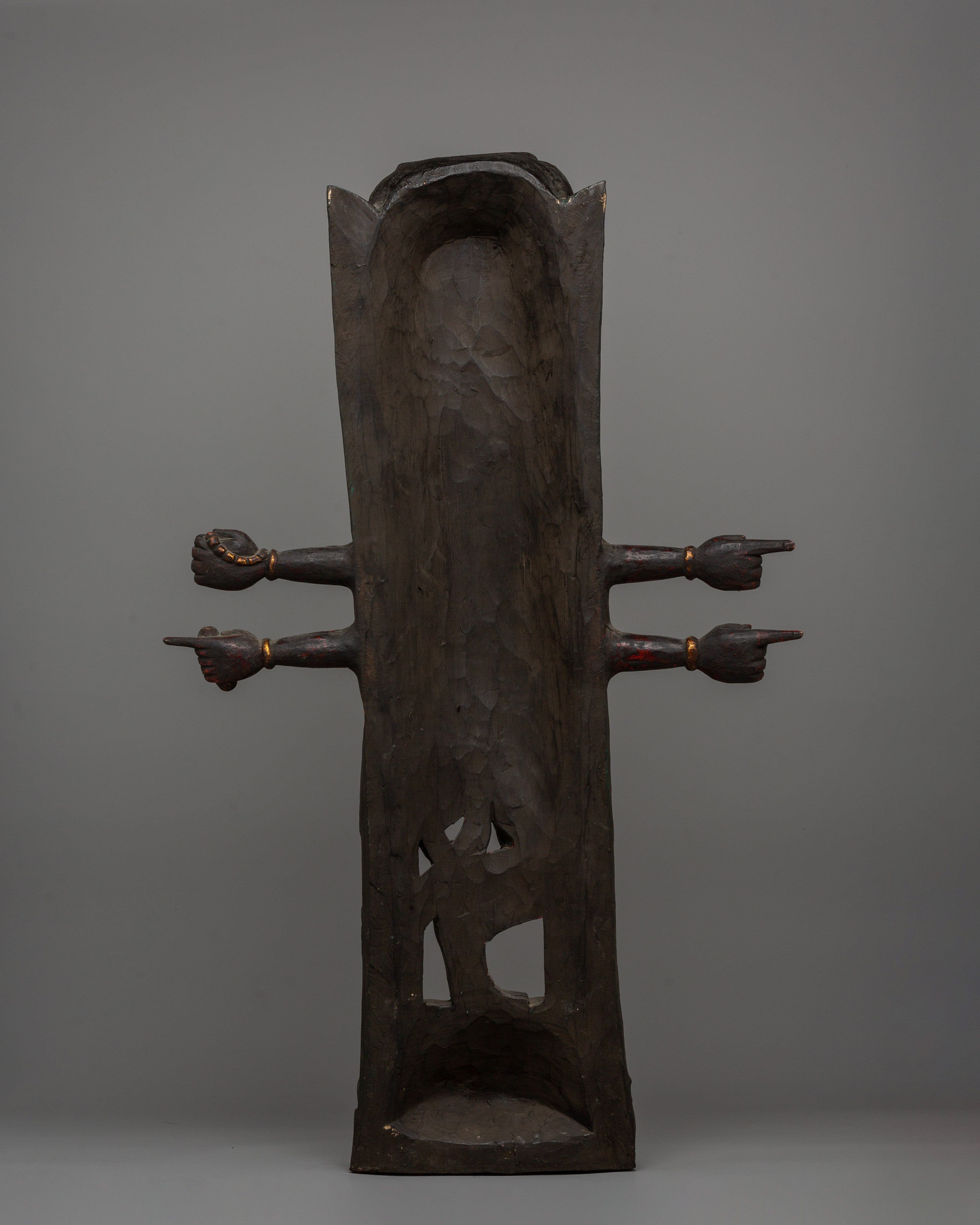 Bhairav Wooden Strut | Handcrafted Decor for Cultural and Spiritual Spaces