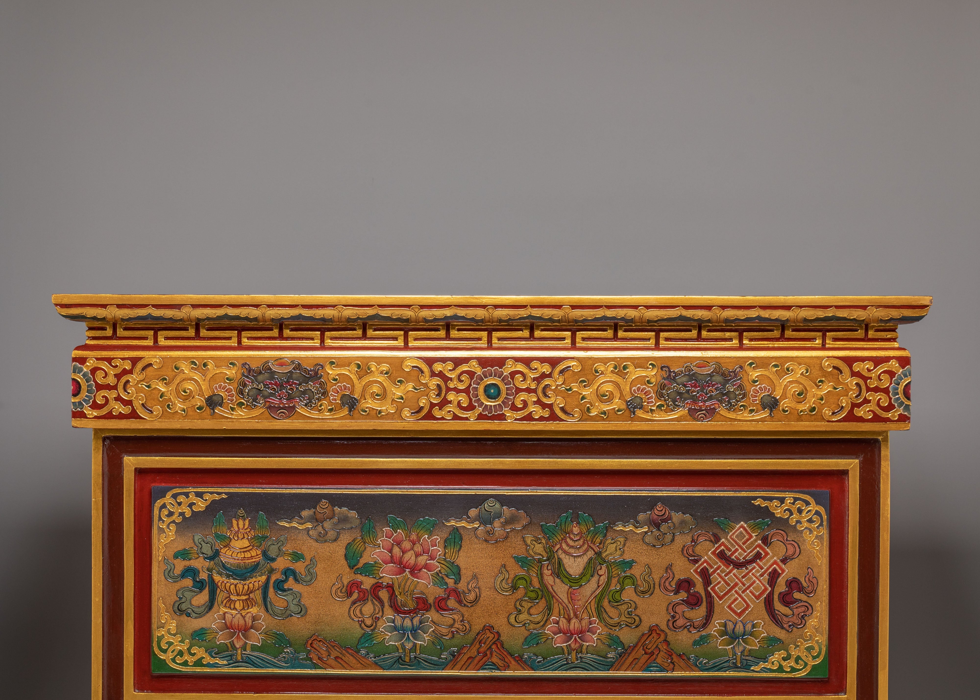 Sacred Tibetan Folding Table | Handcrafted Wooden Table for Meditation & Rituals