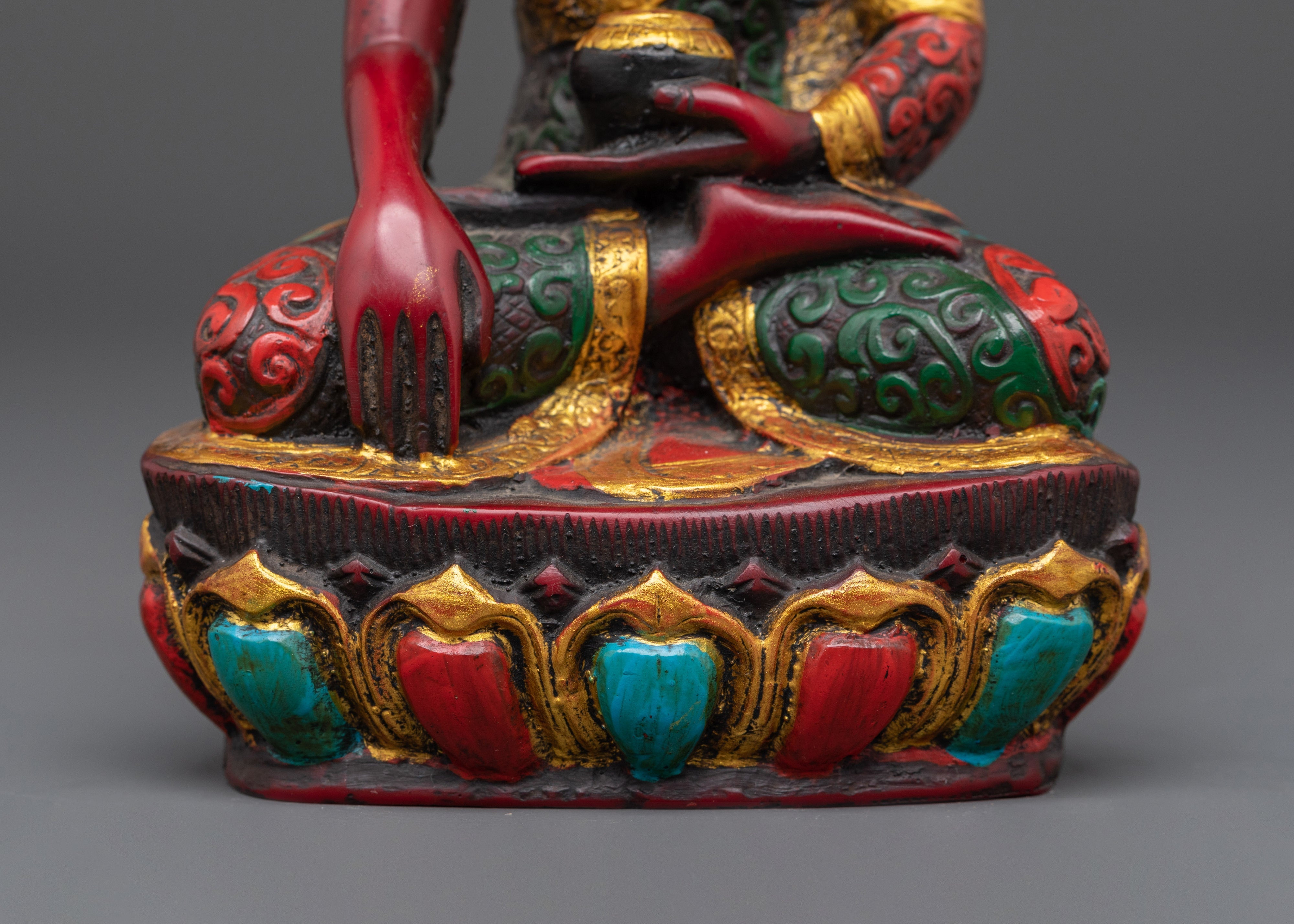 Tibetan Shakyamuni Buddha Sculpture | Handcrafted Ceramic Buddha Statue