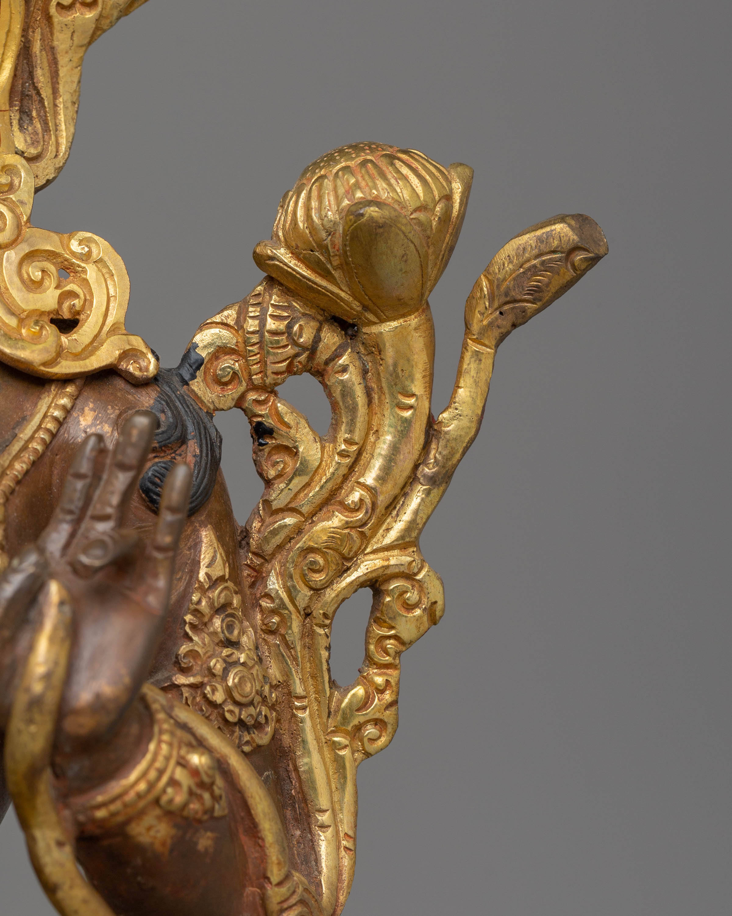 24K Gold Glided Statue of Green Tara | Enlightened Tara