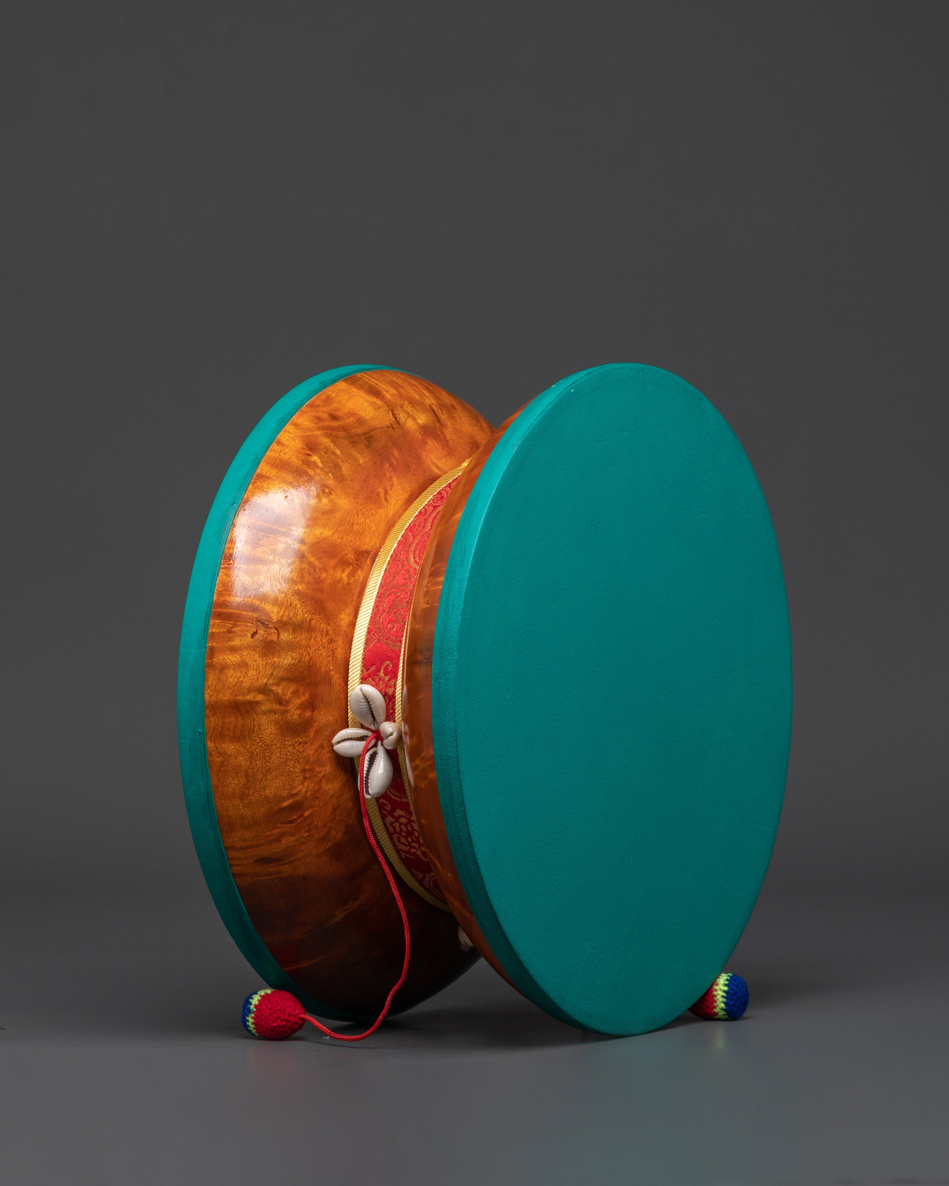 Handmade Traditional Buddhist Damaru for Rituals and Meditation