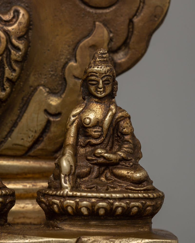 Handcrafted Tri-Buddha Set Statue | Meditation & Prayer Decor