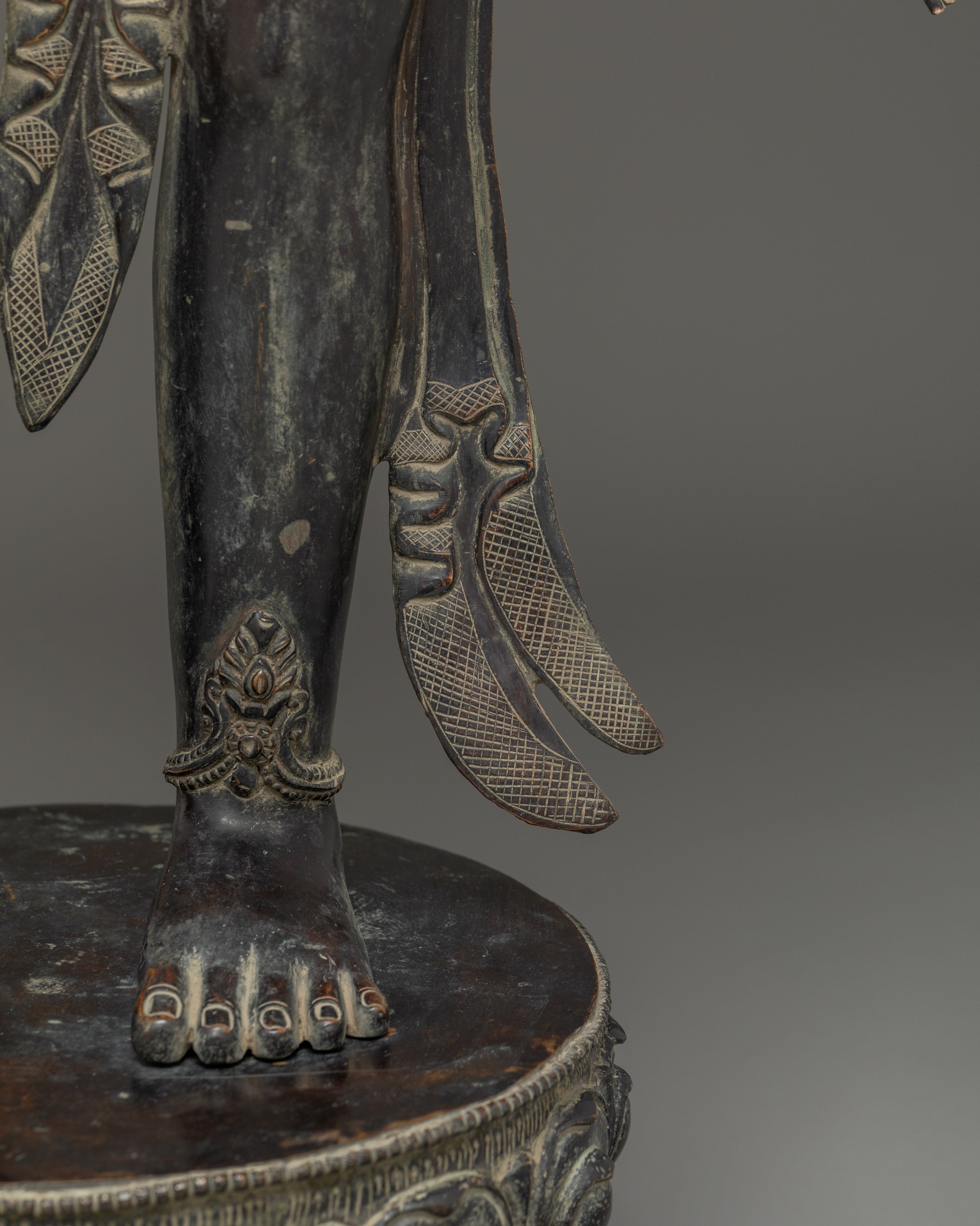 Copper Standing Vajrapani Statue | Powerful Buddhist Protector Deity