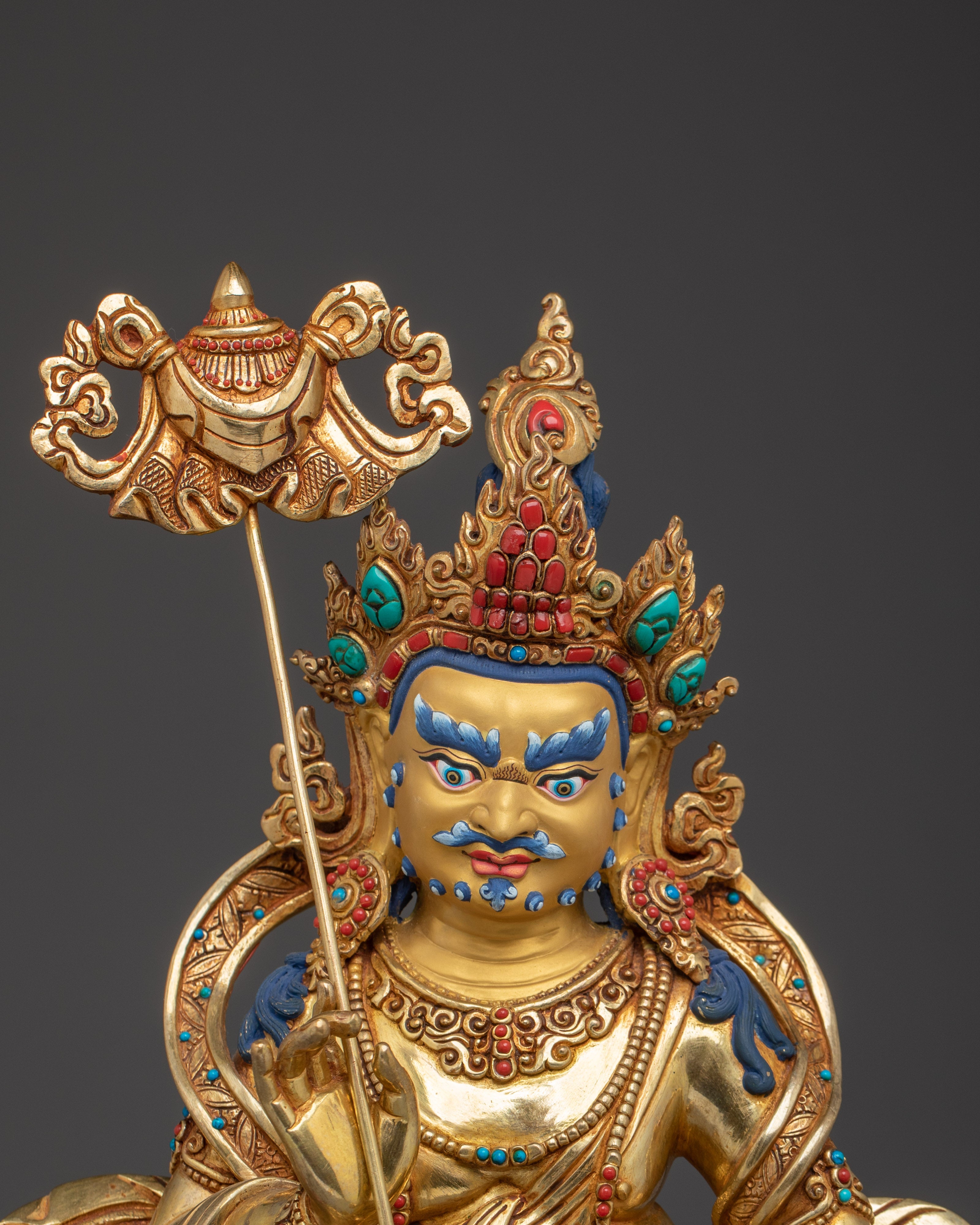 Namtoshe Statue in 24K Gold Gilding | Copper Sculpture of the Protector Deity