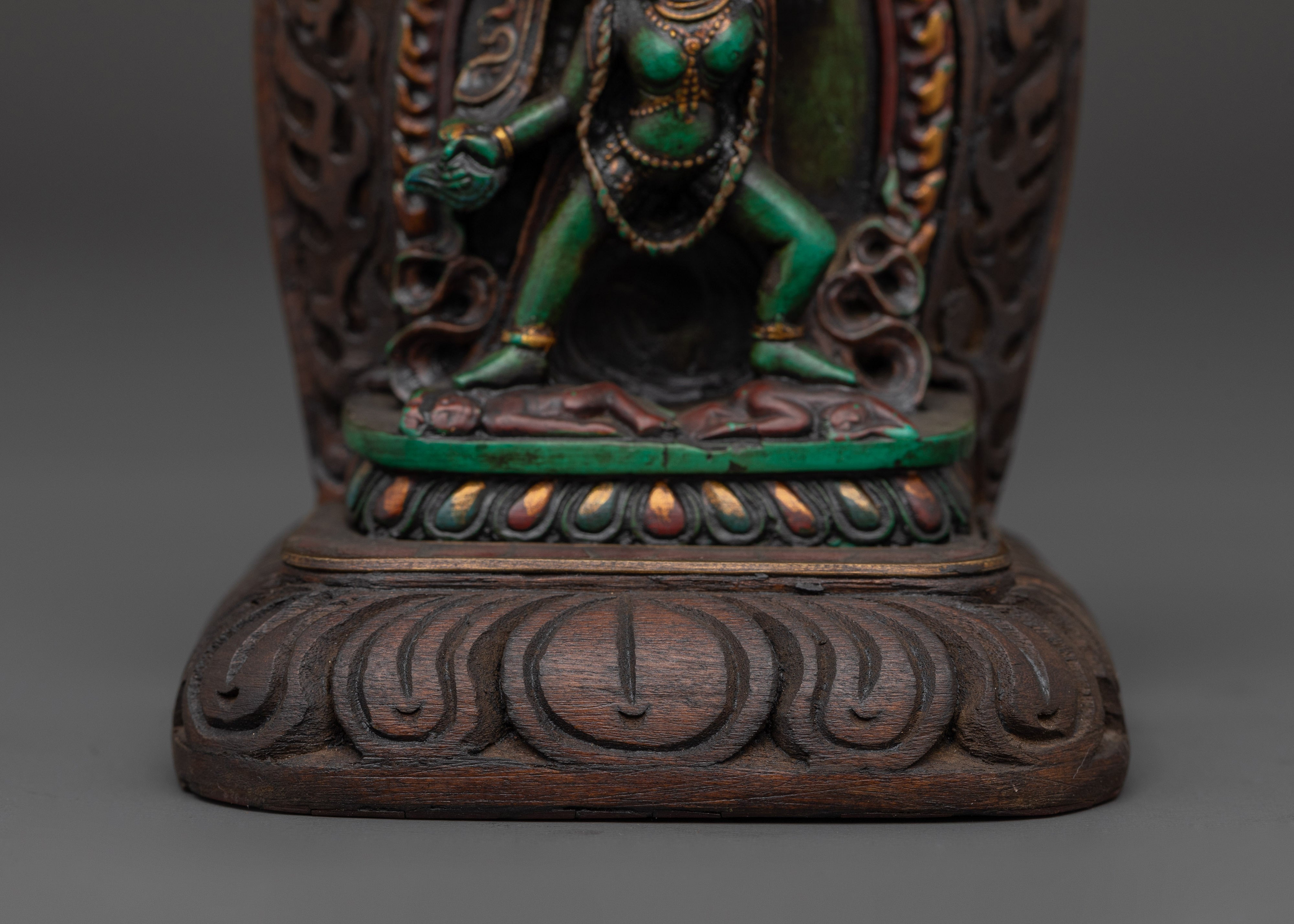 Vajrayogini Goddess of Wisdom Wooden Statue | Handcrafted Spiritual Artwork