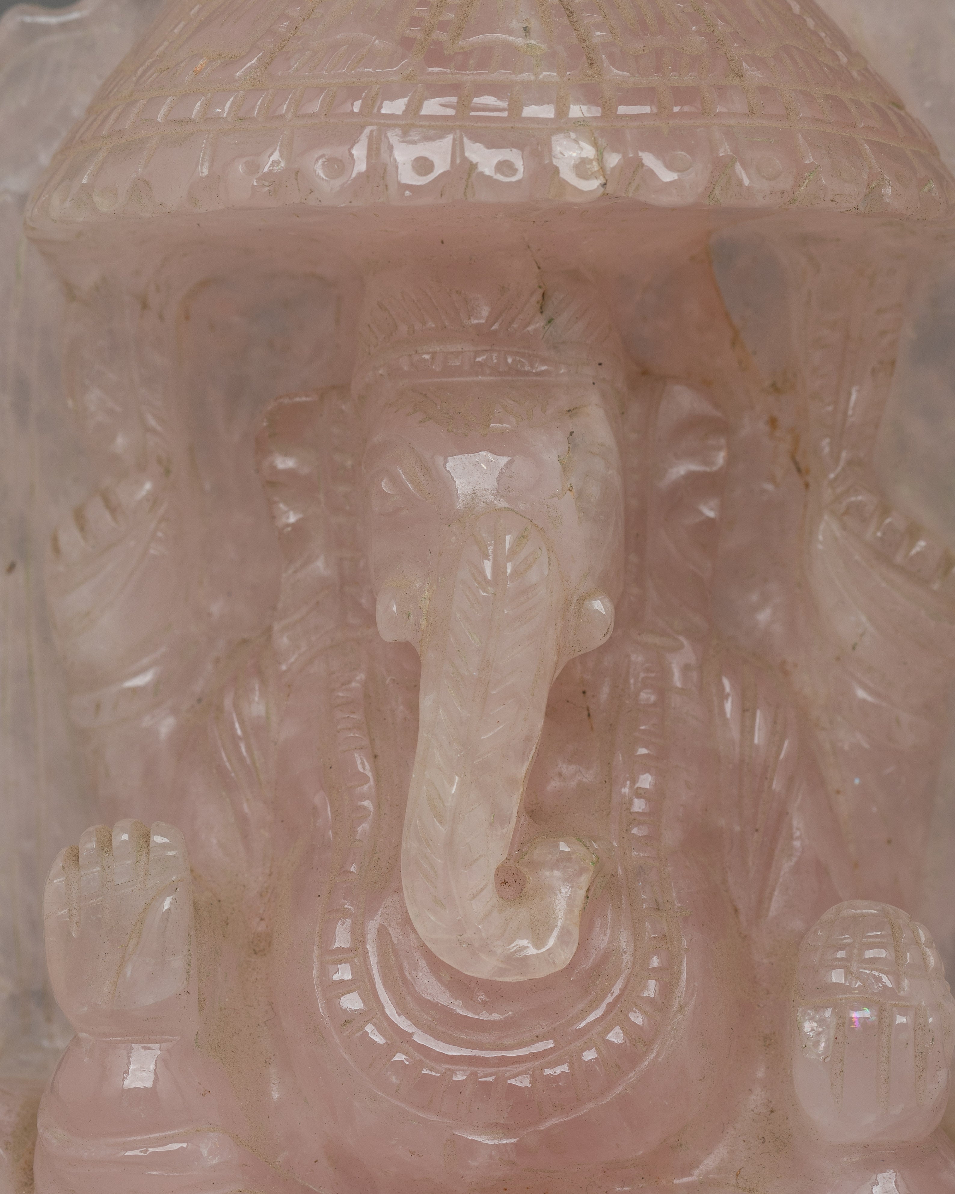 Ganesh Statue in Rose Quartz | Remover of Obstacles, Love & Prosperity Symbol