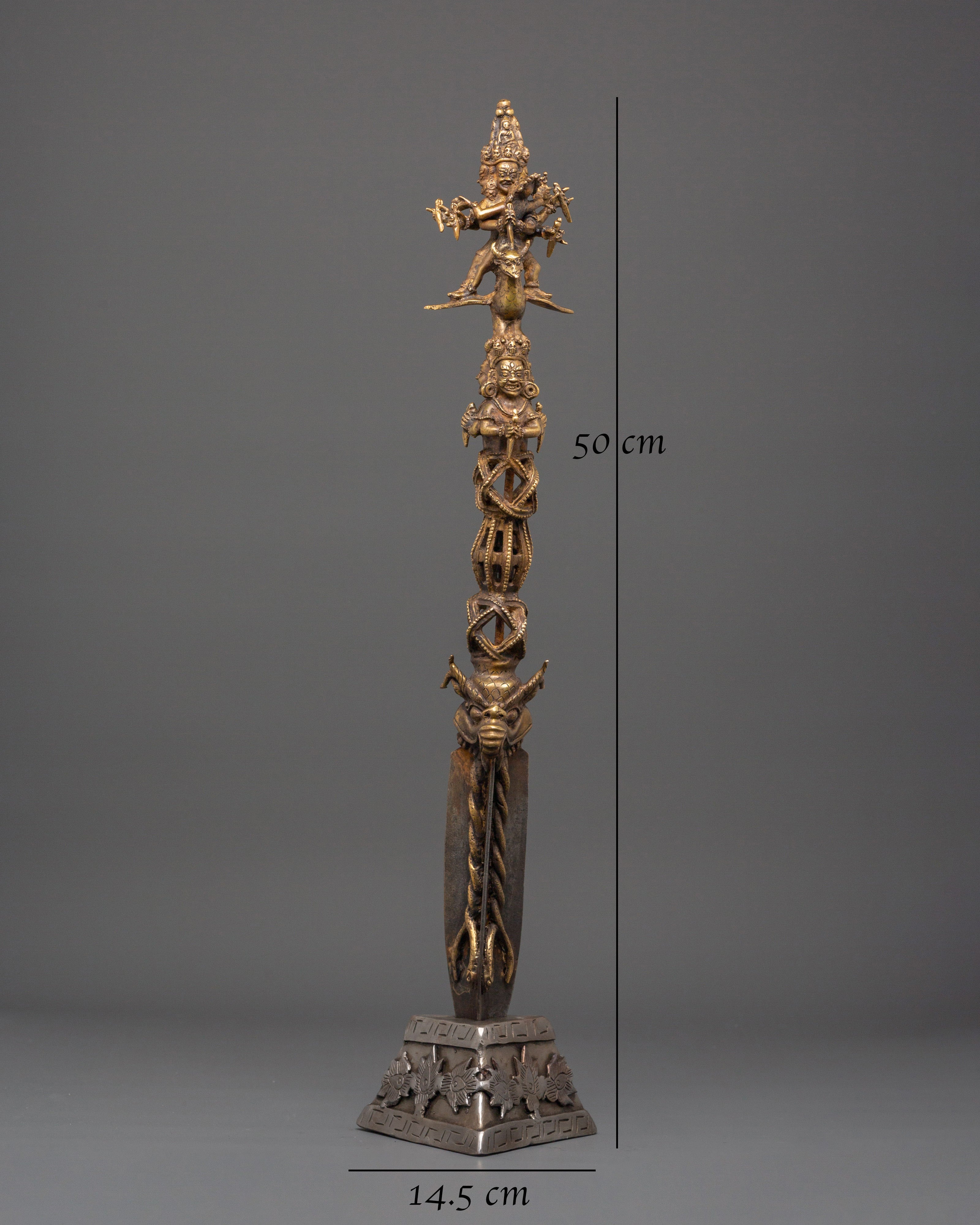 Sacred Buddhist Protective Phurba | Iron & Bronze Ritual Dagger