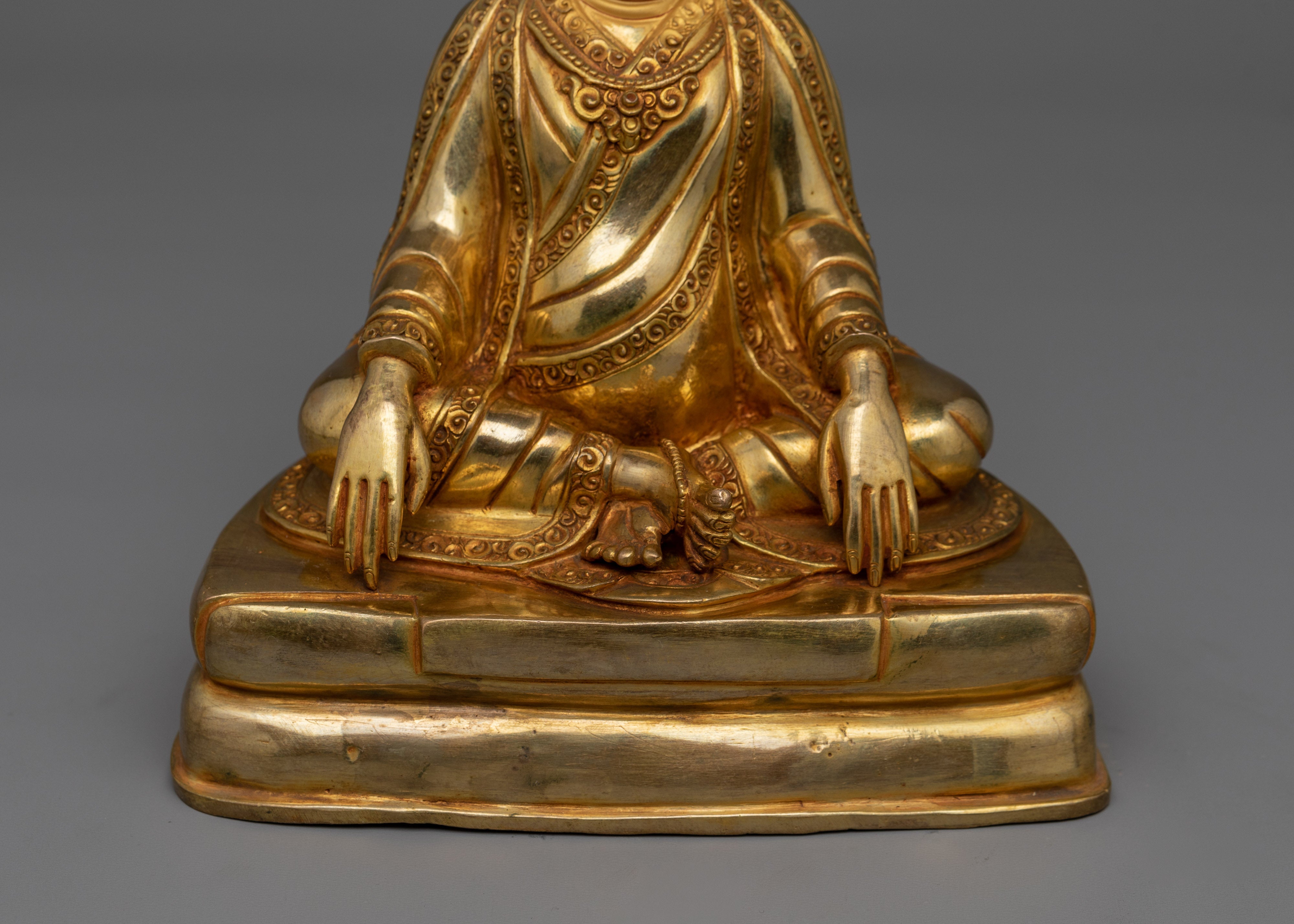 Himalayan Figurine of Marpha | 24K Gold Gilded Statue