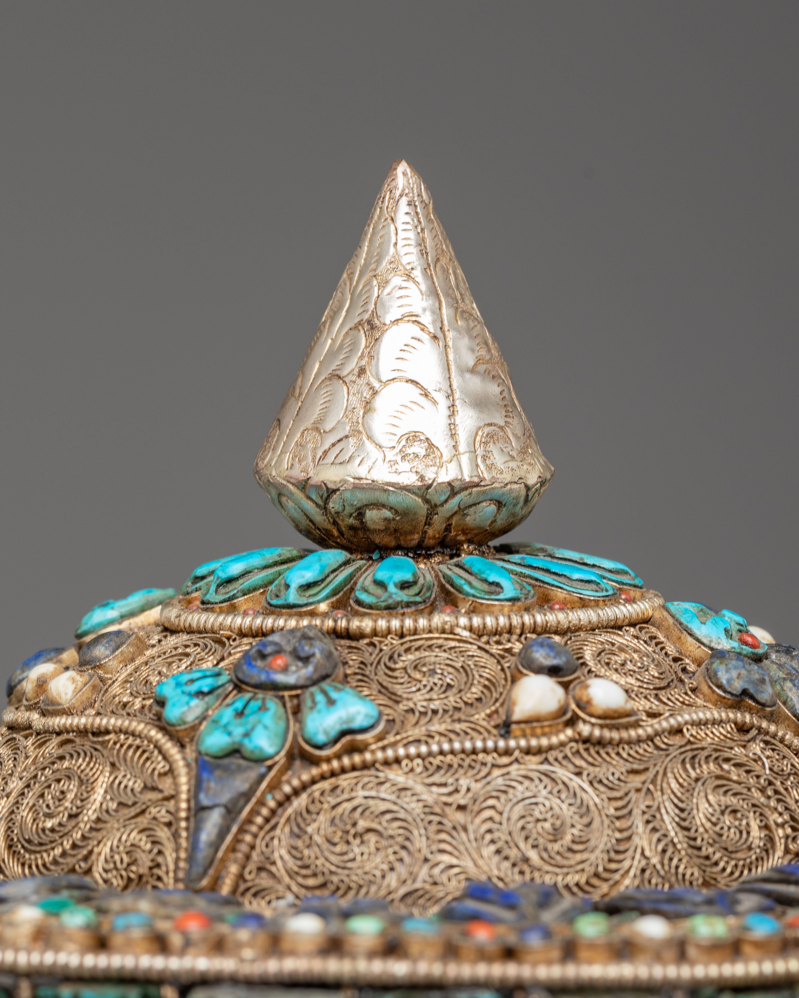 Prayer Wheel With 8 Auspicious Symbols | Tibetan Ritual Prayer Wheel