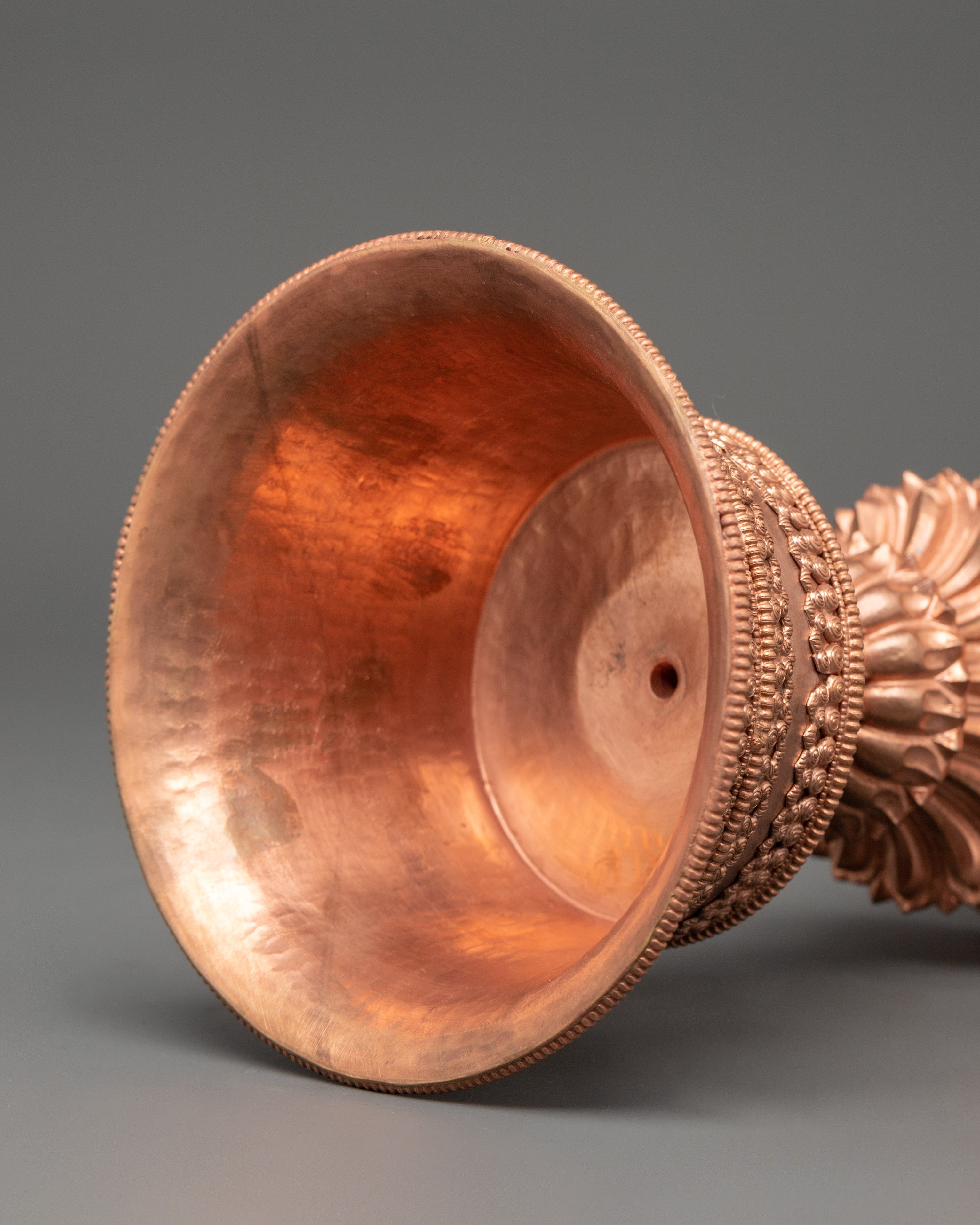 Copper Butter Lamp for Dharma | Sacred Buddhist Offering