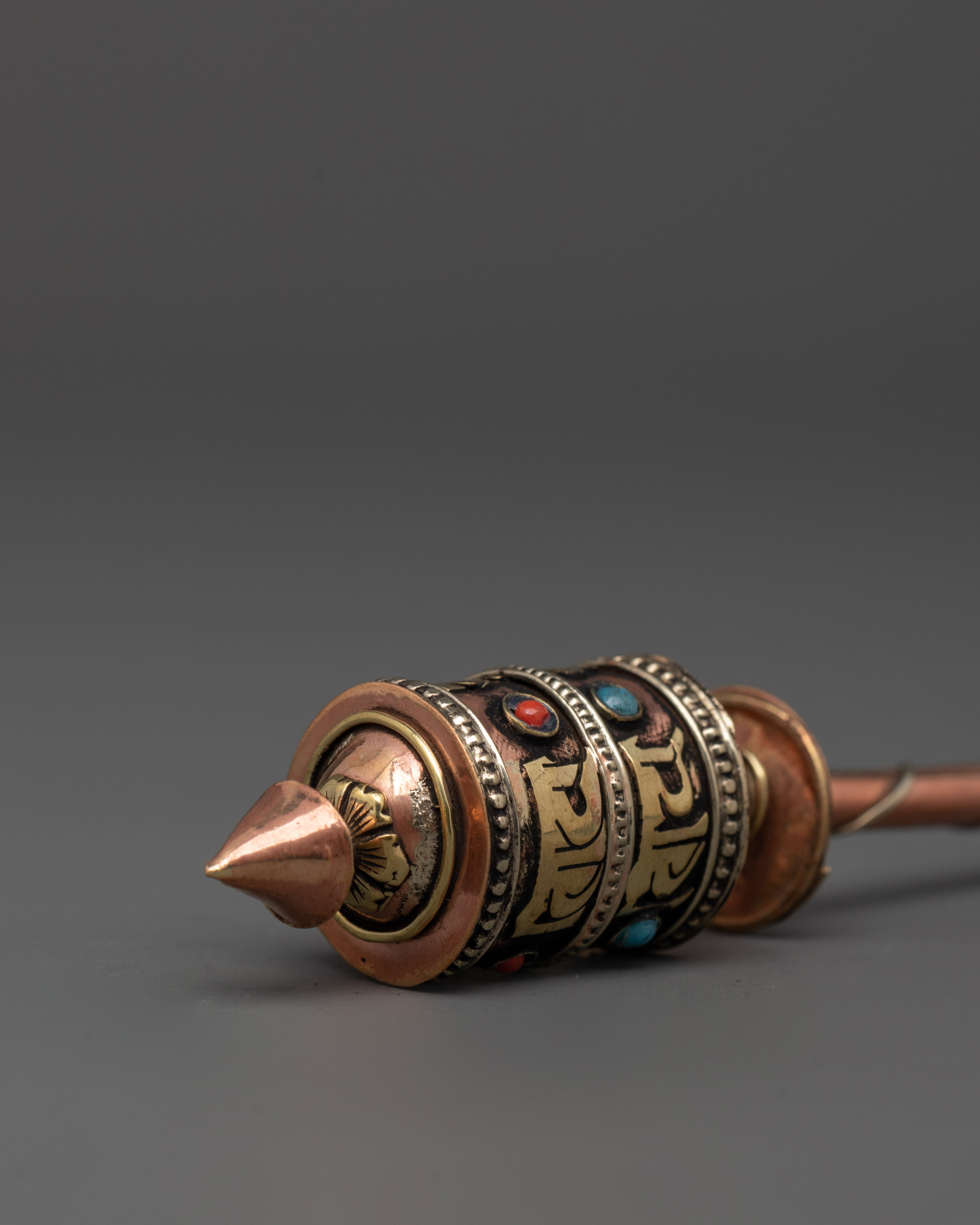 Tibetan Buddhist Handheld Prayer Wheel for Meditation and Blessings