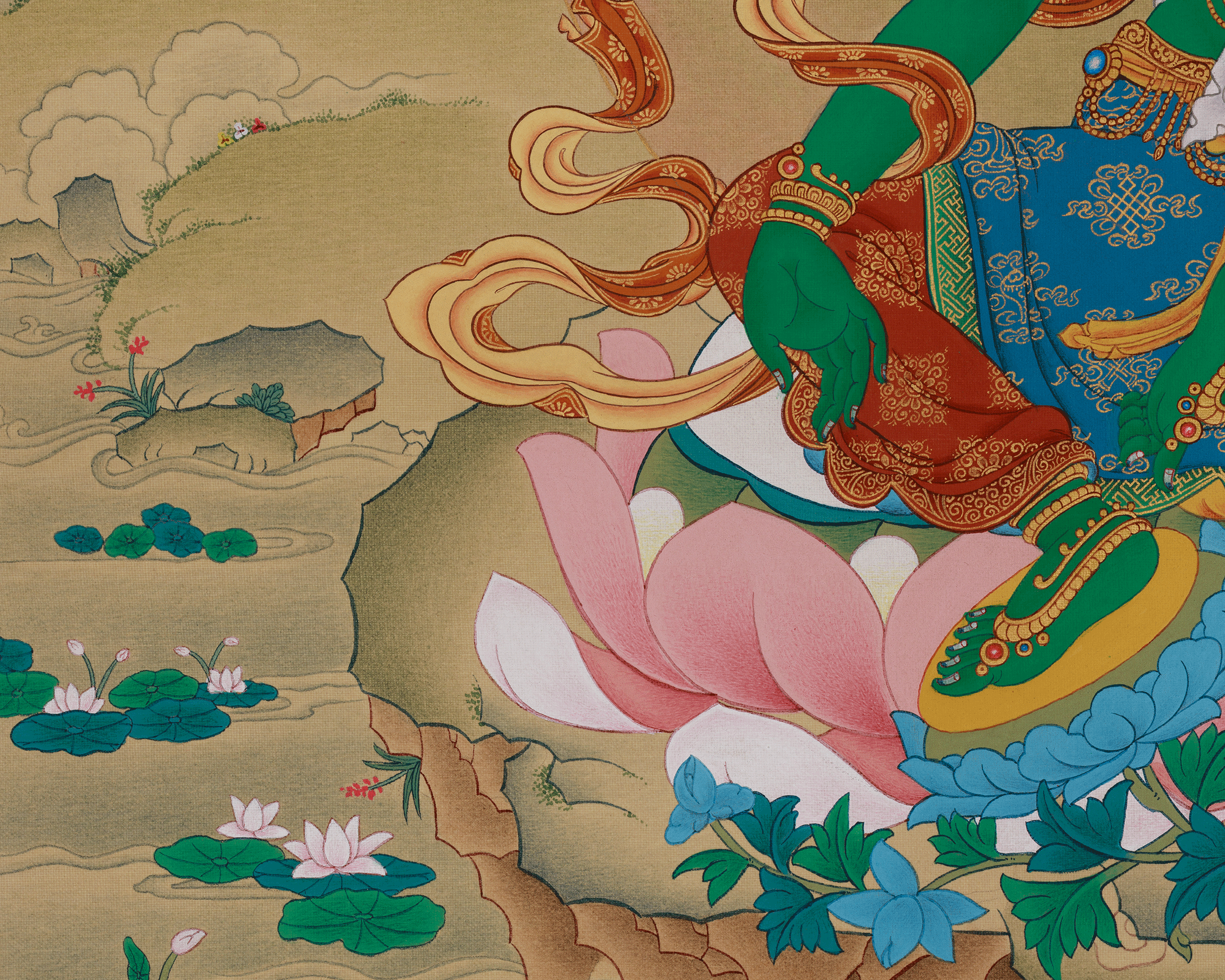 Green Tara Meditation Art | Compassion and Protection Deity