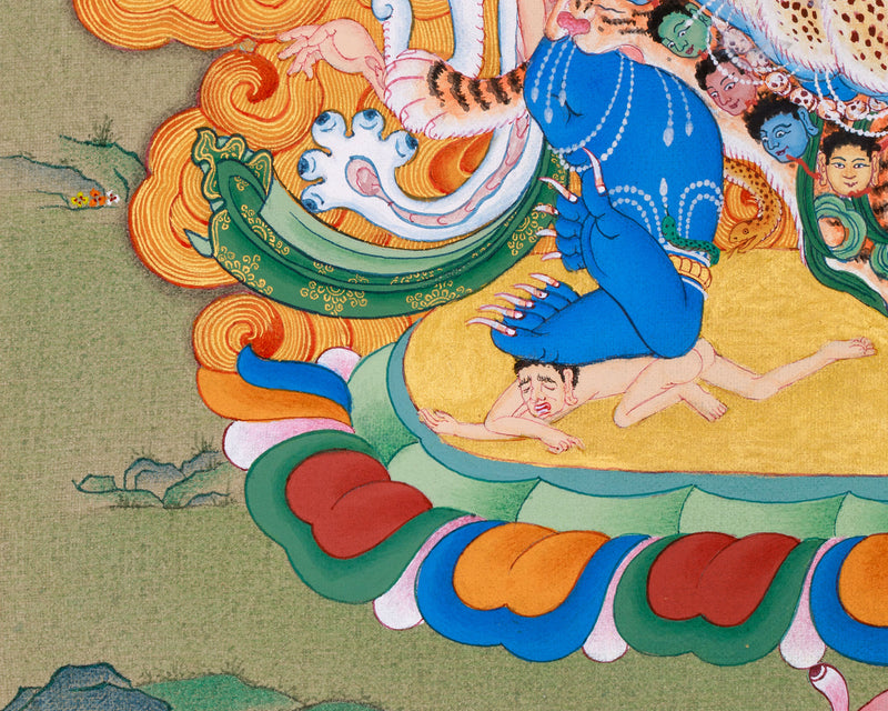 Heruka Vajrakilaya Thangka | Wrathful Deity Yab Yum Art