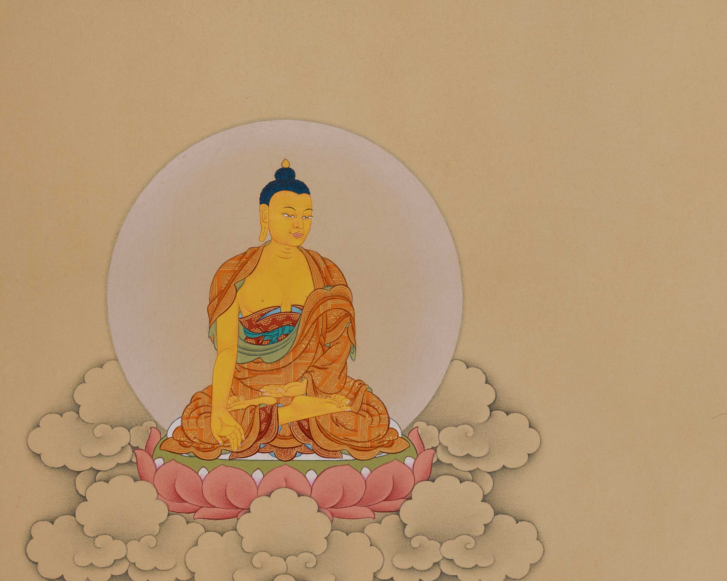 Vajrayana Abundance Deity Dzambhala Thangka | Tibetan Ratnasambhava Art