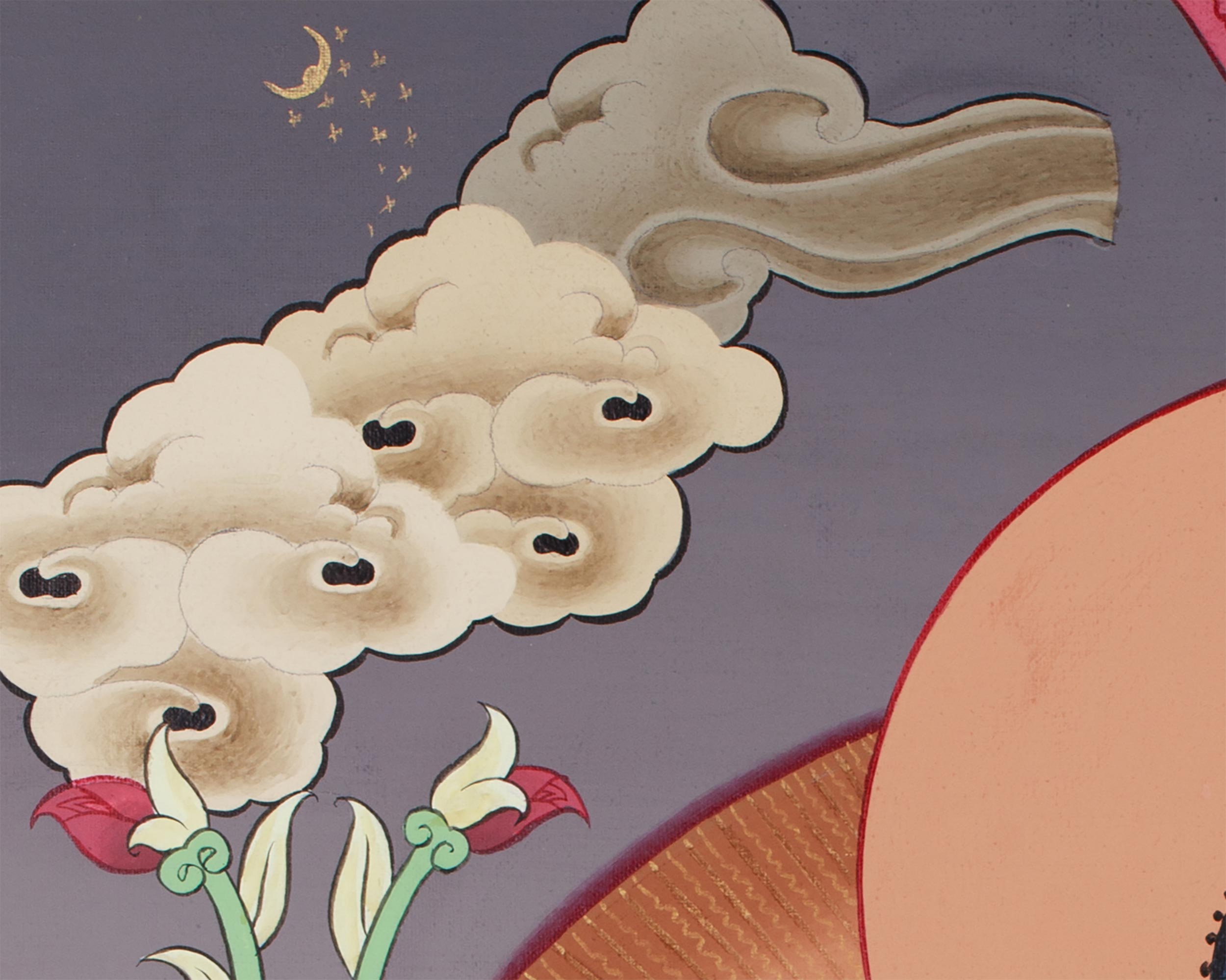 Hand-Painted Thangka of Blue Buddha, Bhaisajyaguru | Tibetan Healing Buddha