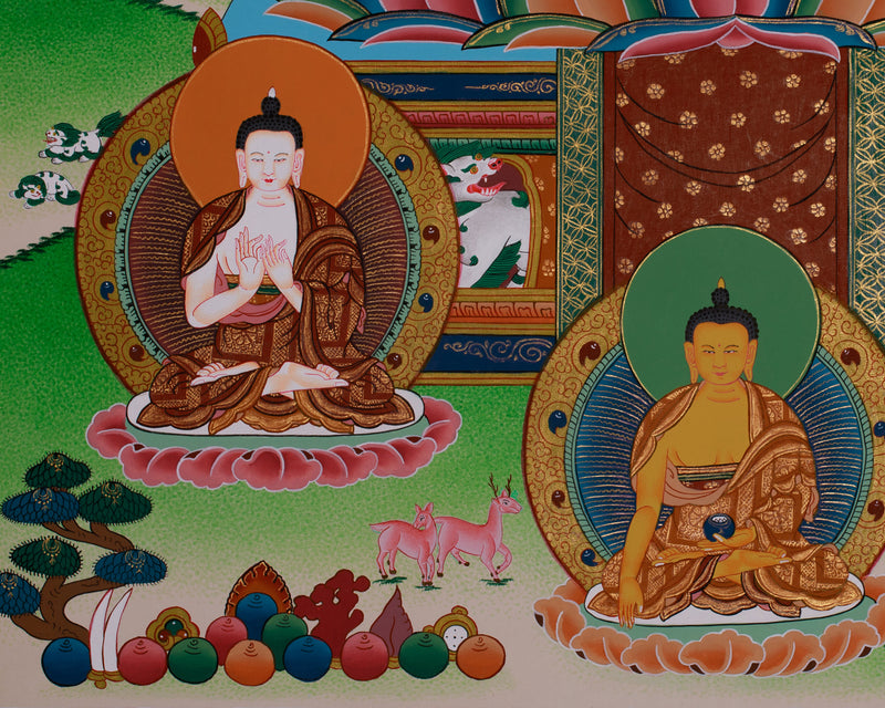 Eight Medicine Buddhas Thangka | Assembly of Healing Deities