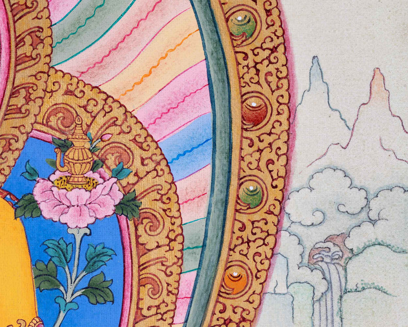 Traditional Maitreya Buddha Thangka | Future Enlightened One | Religious Wall Art