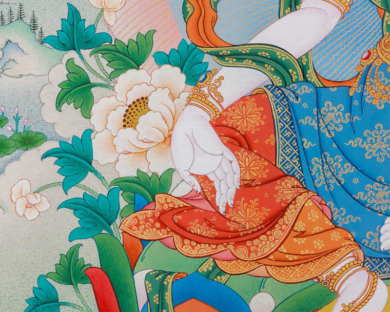 Magnificent Thangka Print of Goma Devi | Dakini Thangka for Practice